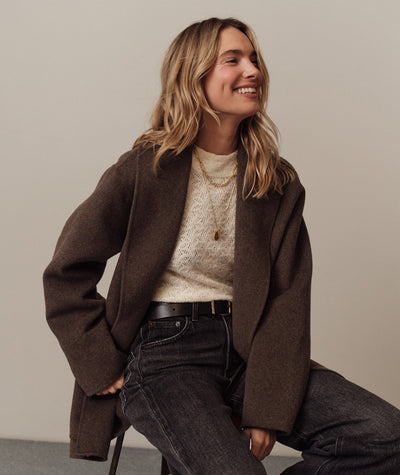 Lucia Pointelle Mock Neck Sweater