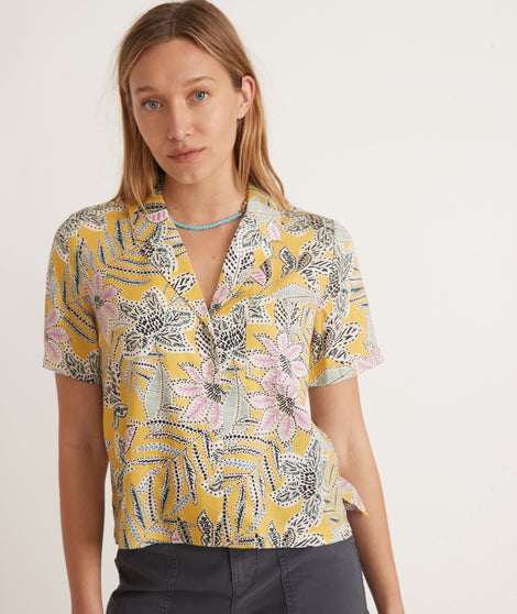 Lucy Resort Shirt in Bamboo Floral