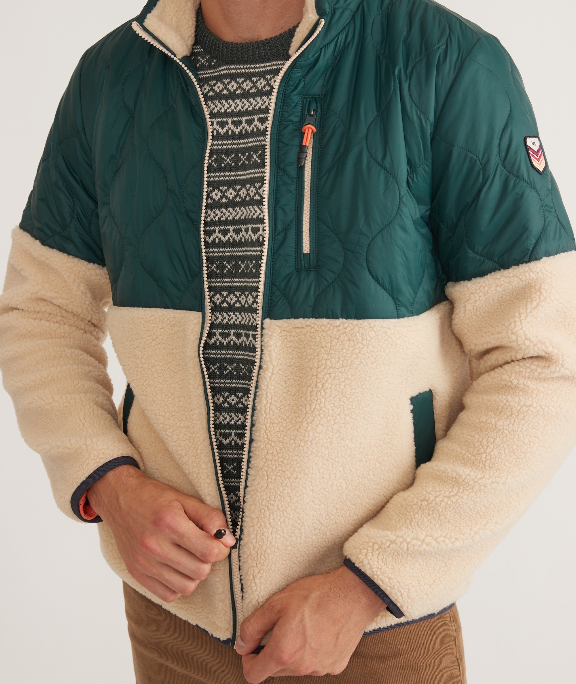 Mens green clearance sherpa jacket