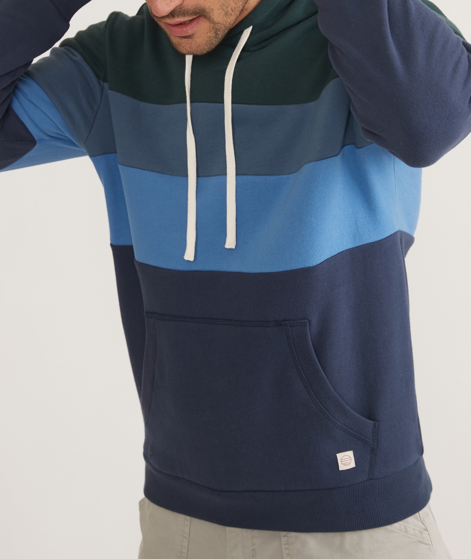 Color block zipper striped hoodie best sale jacket