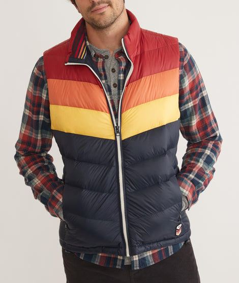 Men's Theo Reversible Puffer Vest | Tan | Medium by Marine Layer