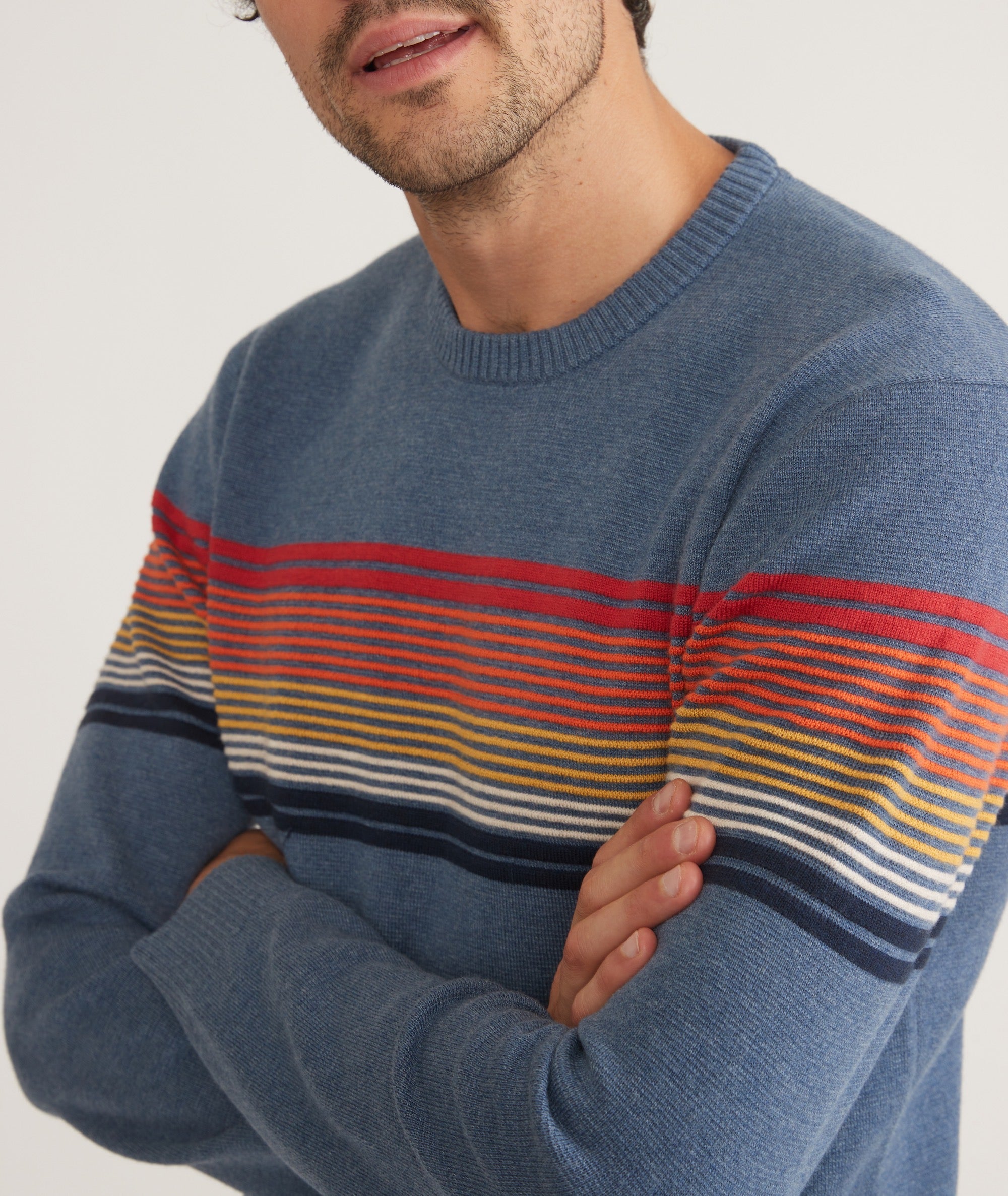 Thompson pocket pullover sweater in rainbow stripe top