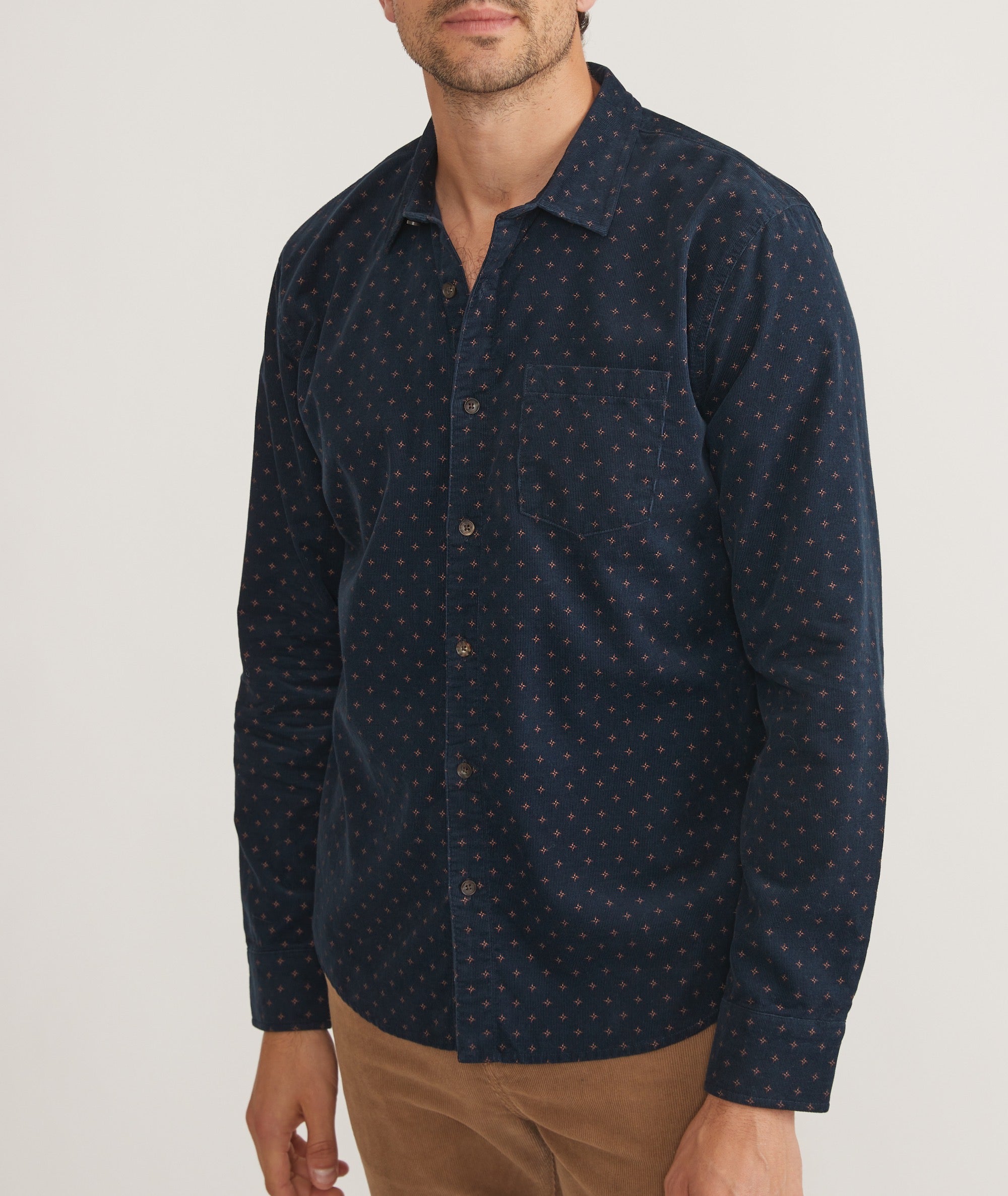 Blue top cord shirt