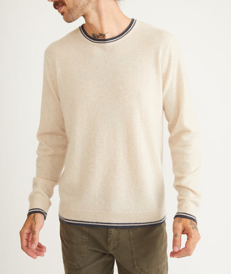Cashmere Tipped Crewneck