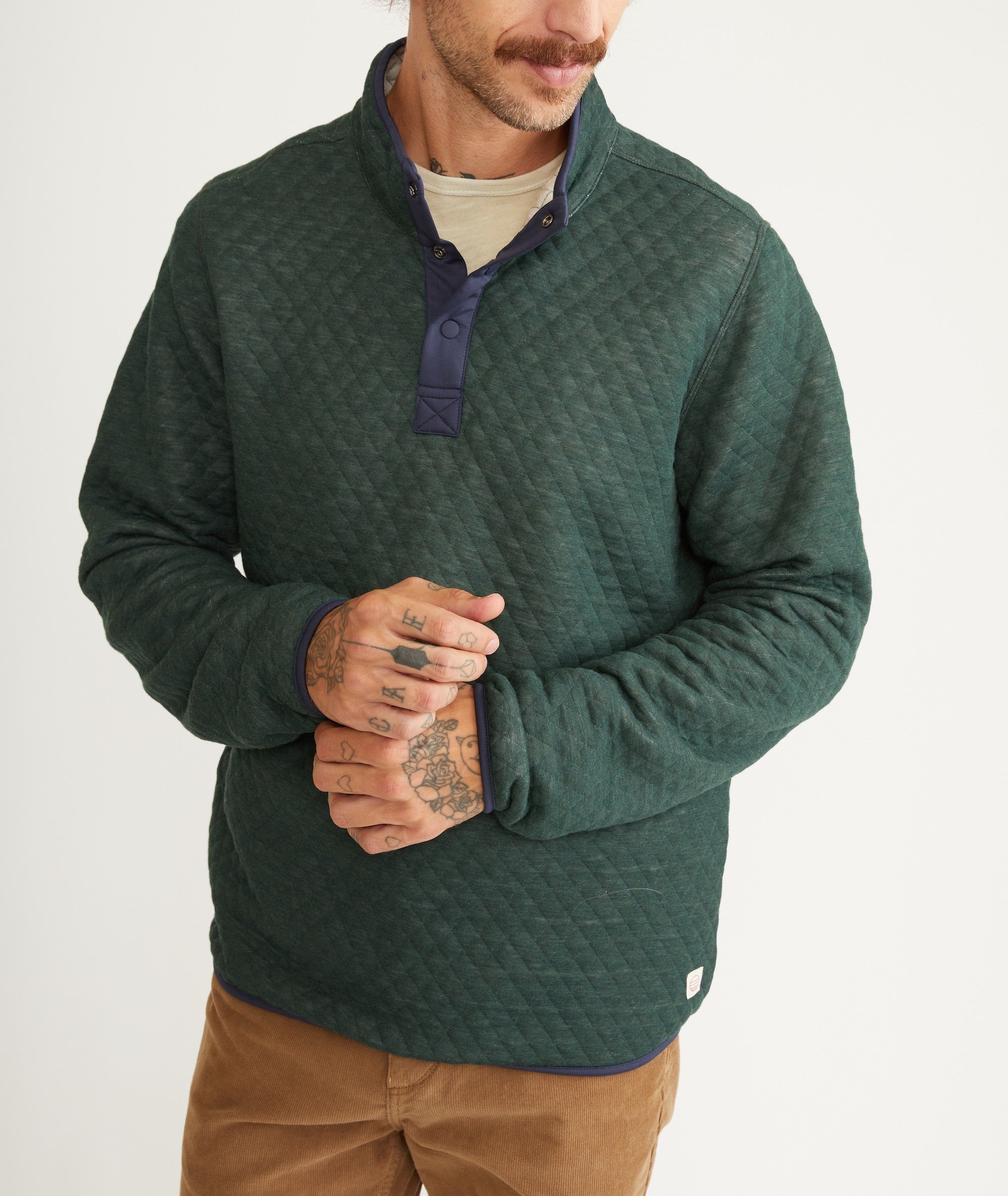 Quilted quarter hotsell button pullover