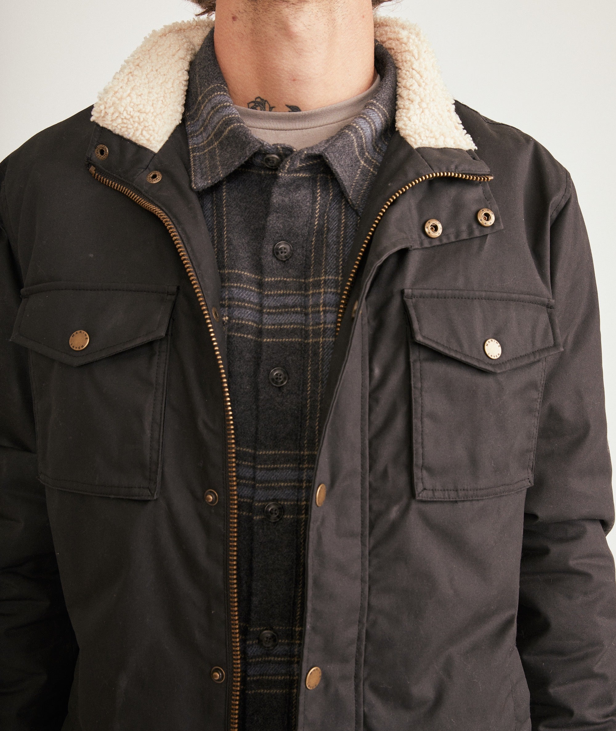 The Normal Brand James Canvas Liner Jacket Moss/Cedar / L