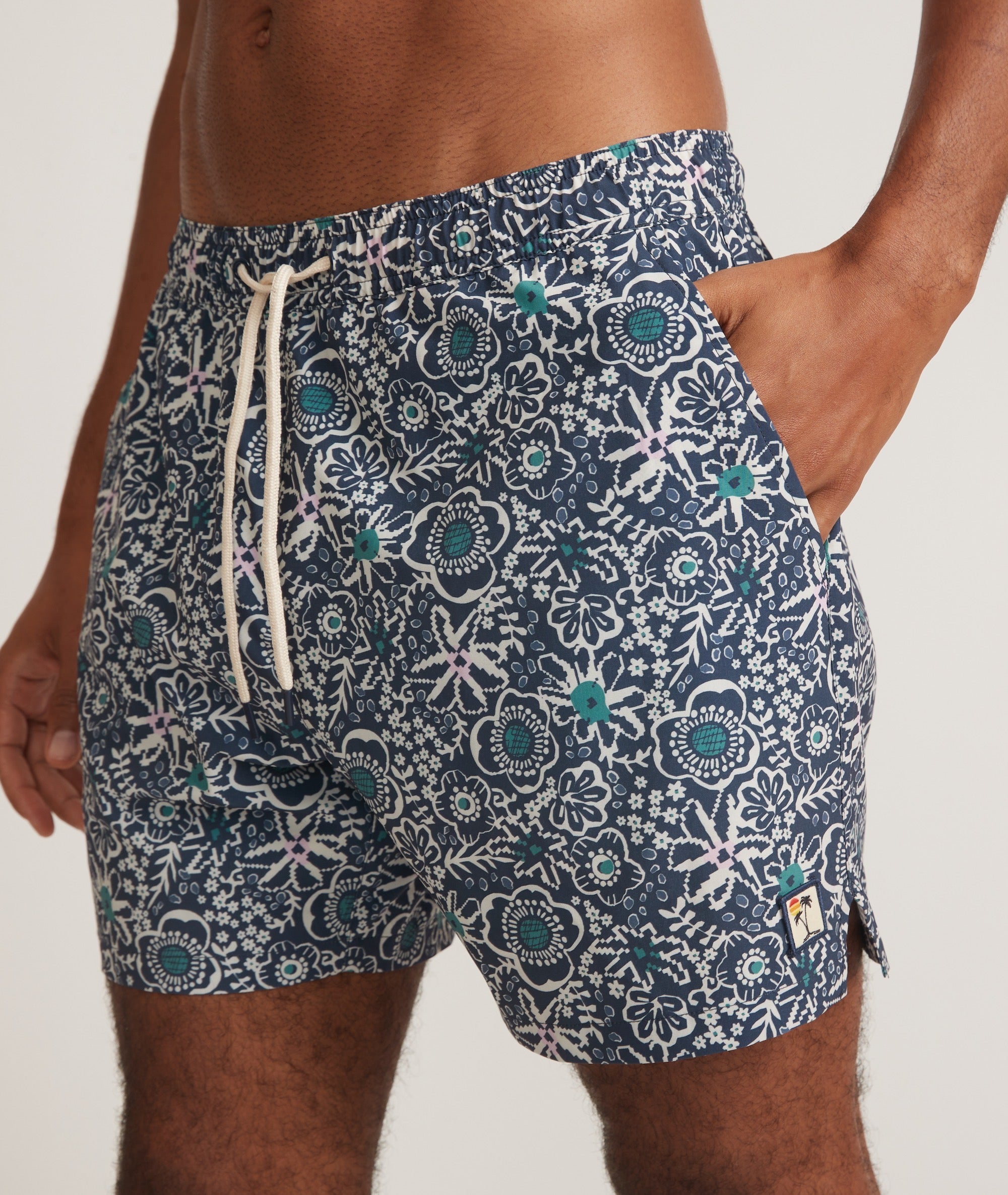 Elastic swim trunks best sale