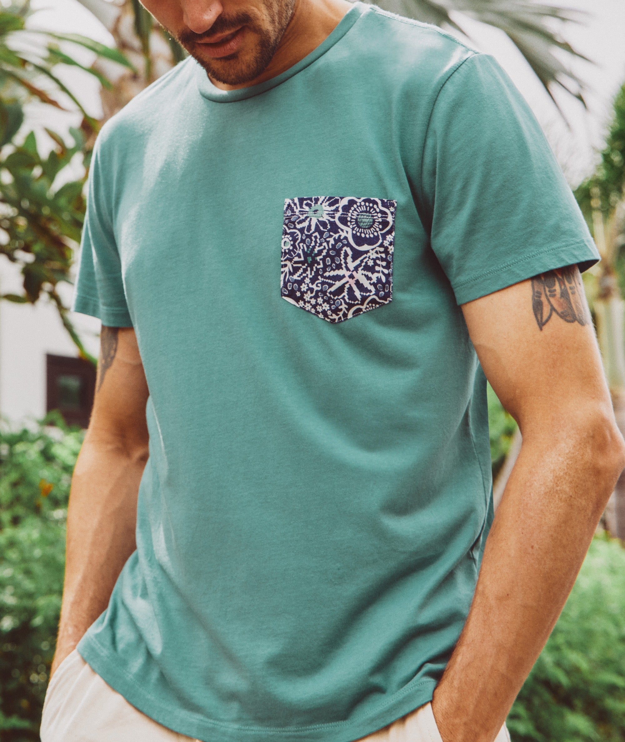 Pattern pocket tees clearance