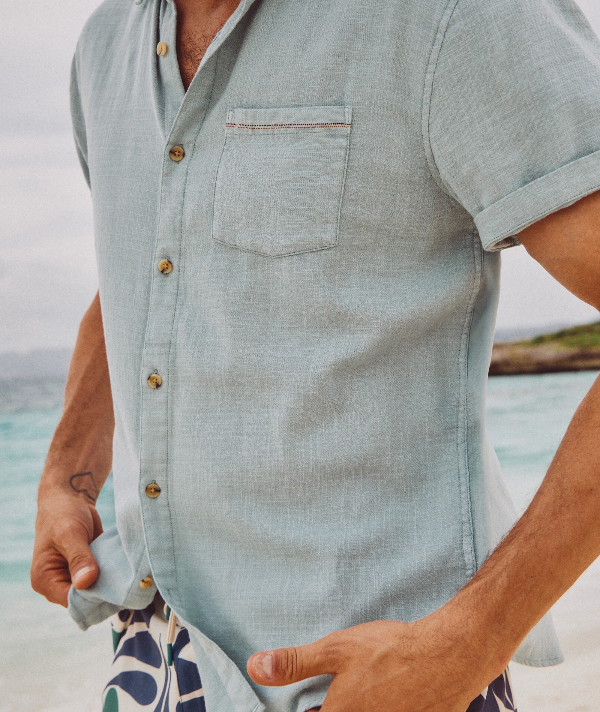 Mens stretch sales short sleeve shirt
