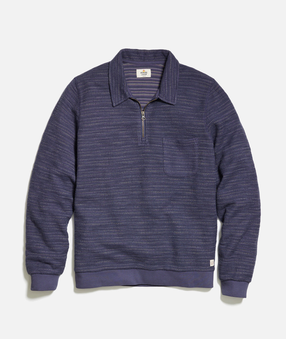 Textured Stripe Quarter Zip