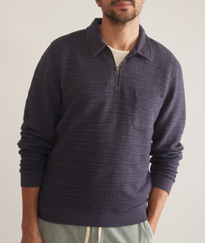 Textured Stripe Quarter Zip