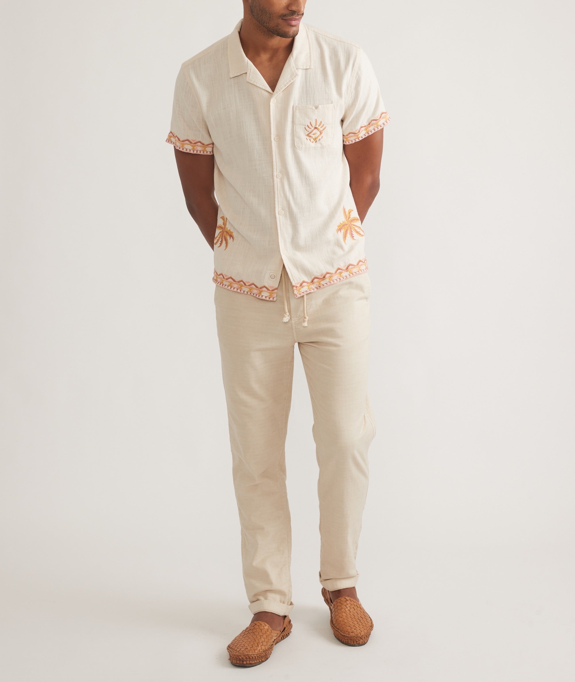 Stretch Selvage Embroidered Resort Shirt