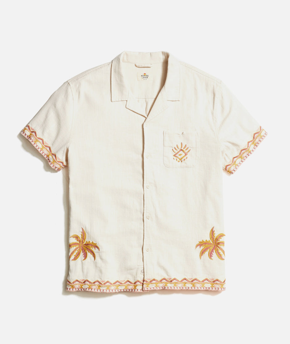 Stretch Selvage Embroidered Resort Shirt