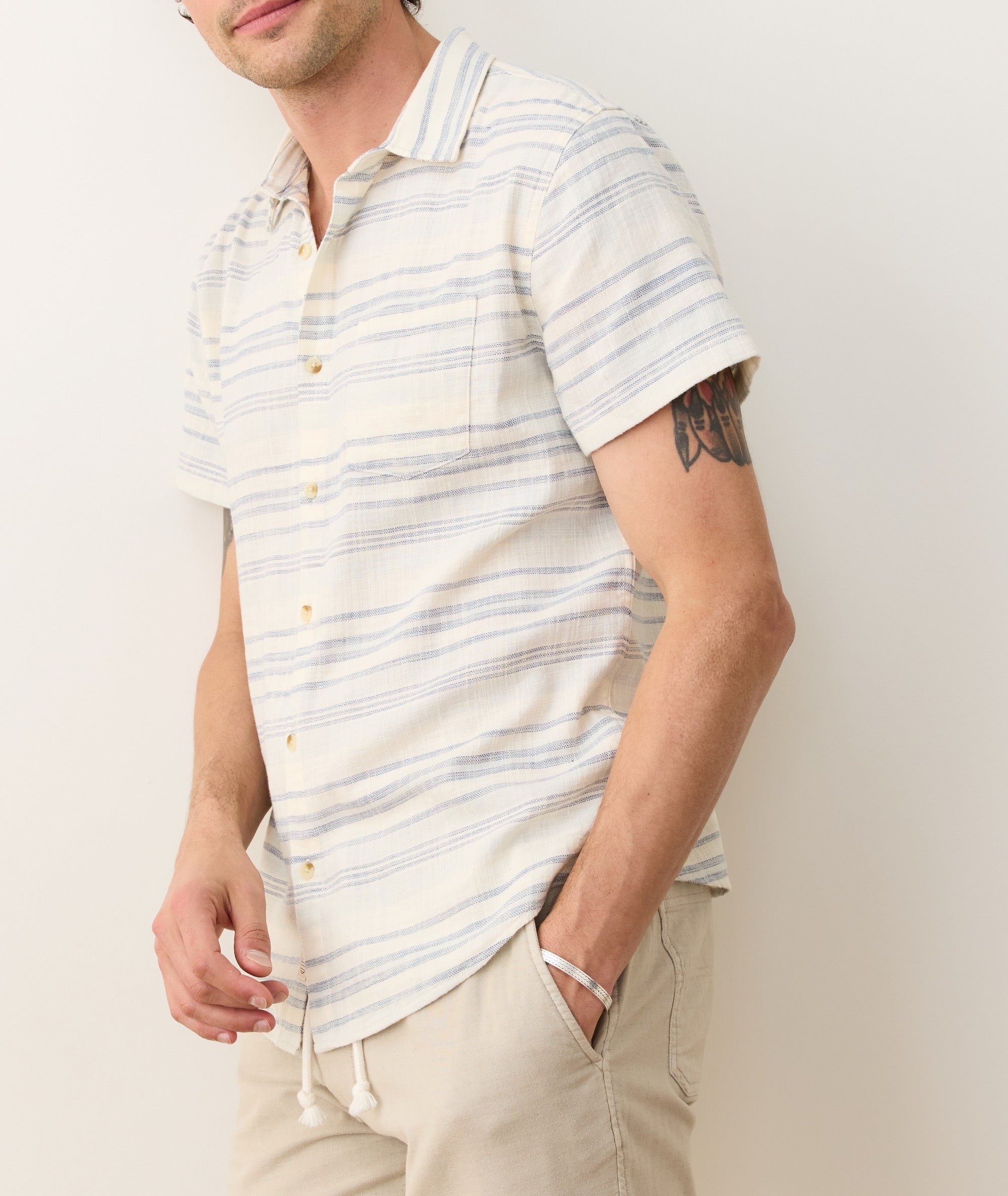 Stretch Selvage Short Sleeve Shirt