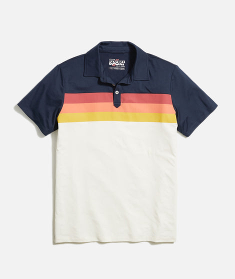 Re-Spun Sport Polo in Navy Warm Stripe