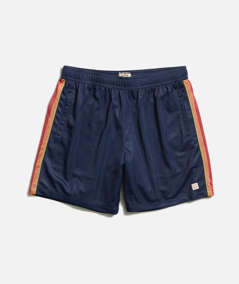6" Mesh Short in Navy Stripe