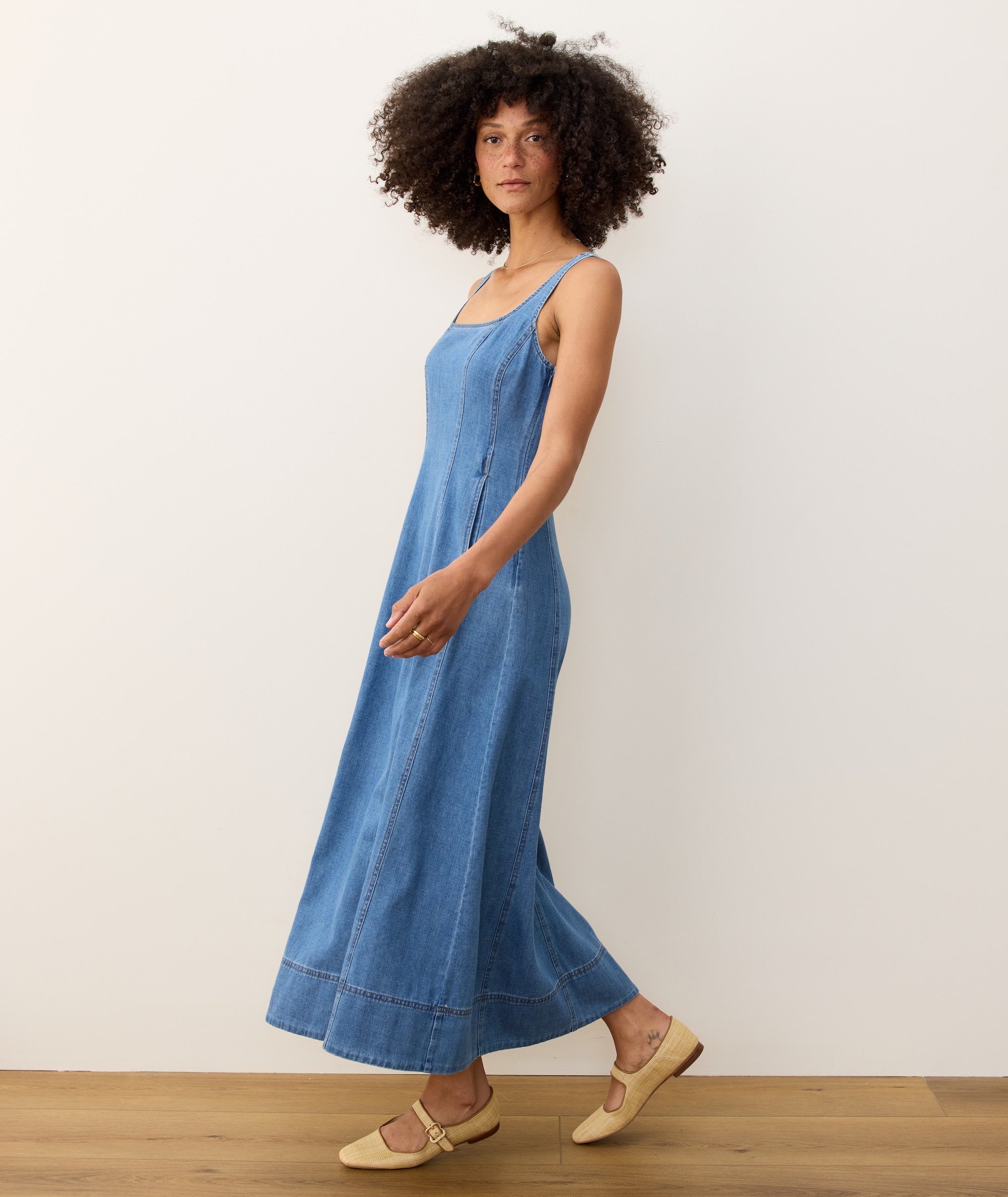 Marine Layer Women's Denim Midi Dress - Blue - Casual Dresses Marine Layer Women's Denim Midi Dress - Blue - Casual Dresses