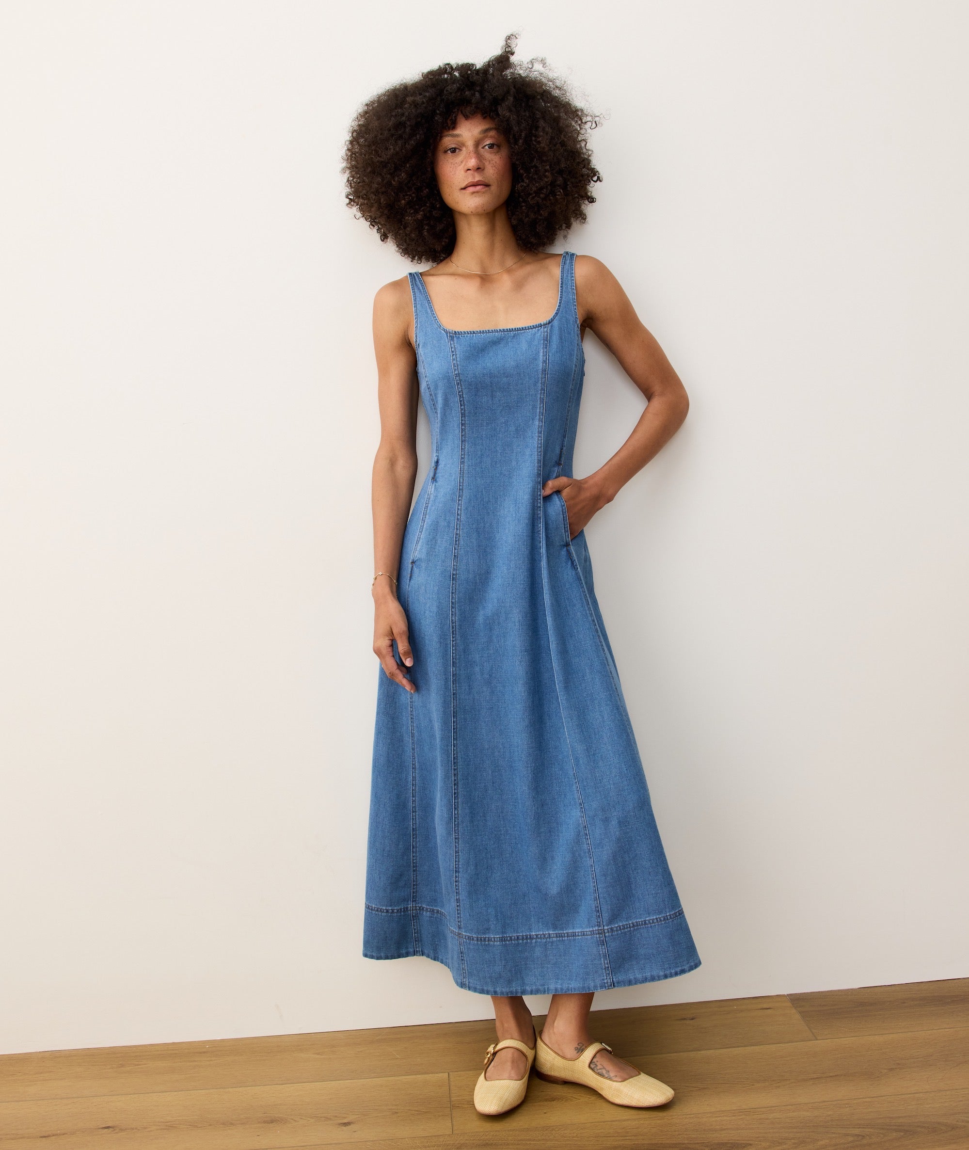 Women's Roan Denim Maxi Dress | Blue | XL by Marine Layer Women's Roan Denim Maxi Dress | Blue | XL by Marine Layer