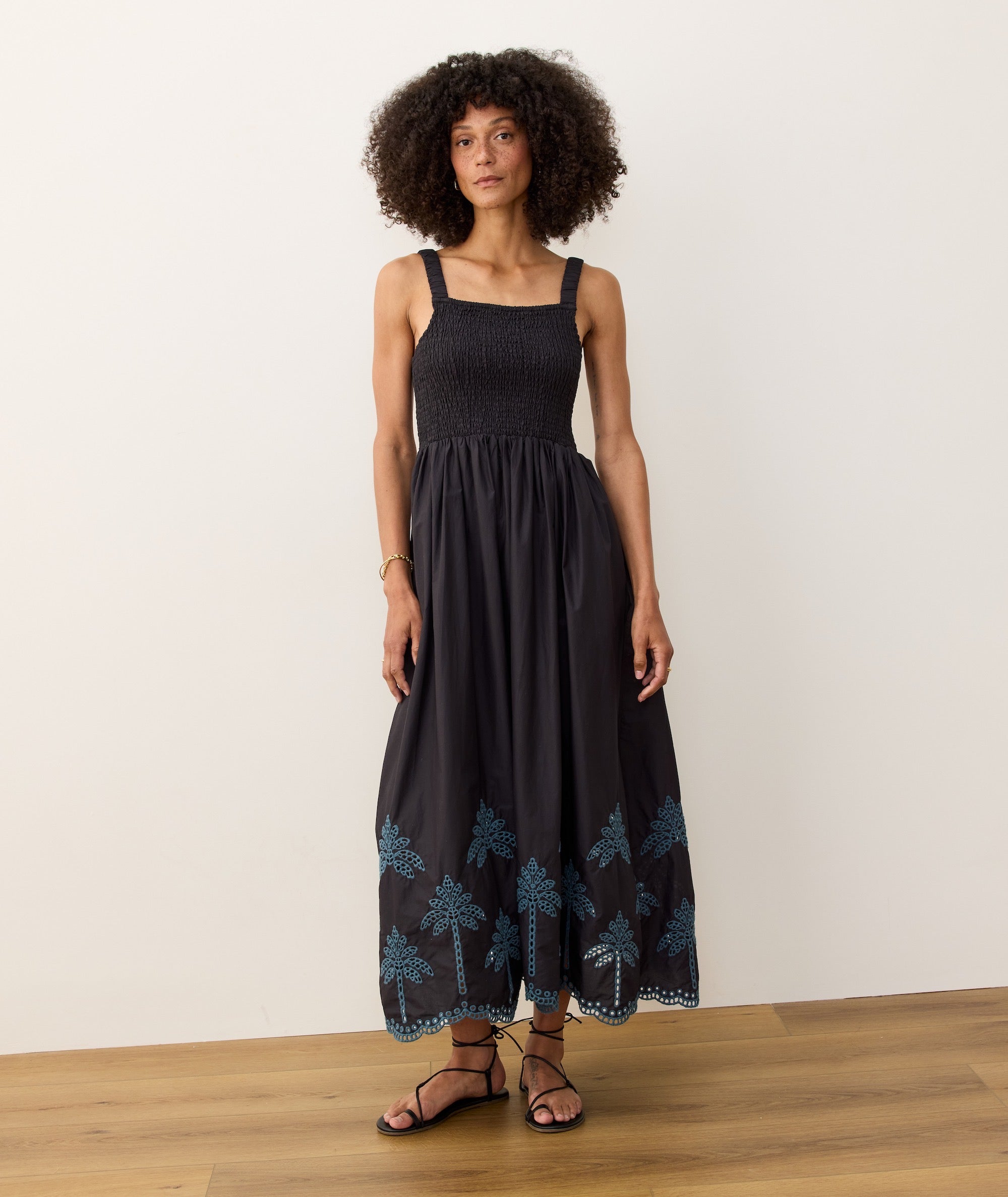 Marine Layer Women's Selene Eyelet Maxi Dress Black/Mediterranea / Extra Large Marine Layer Women's Selene Eyelet Maxi Dress Black/Mediterranea / Extra Large