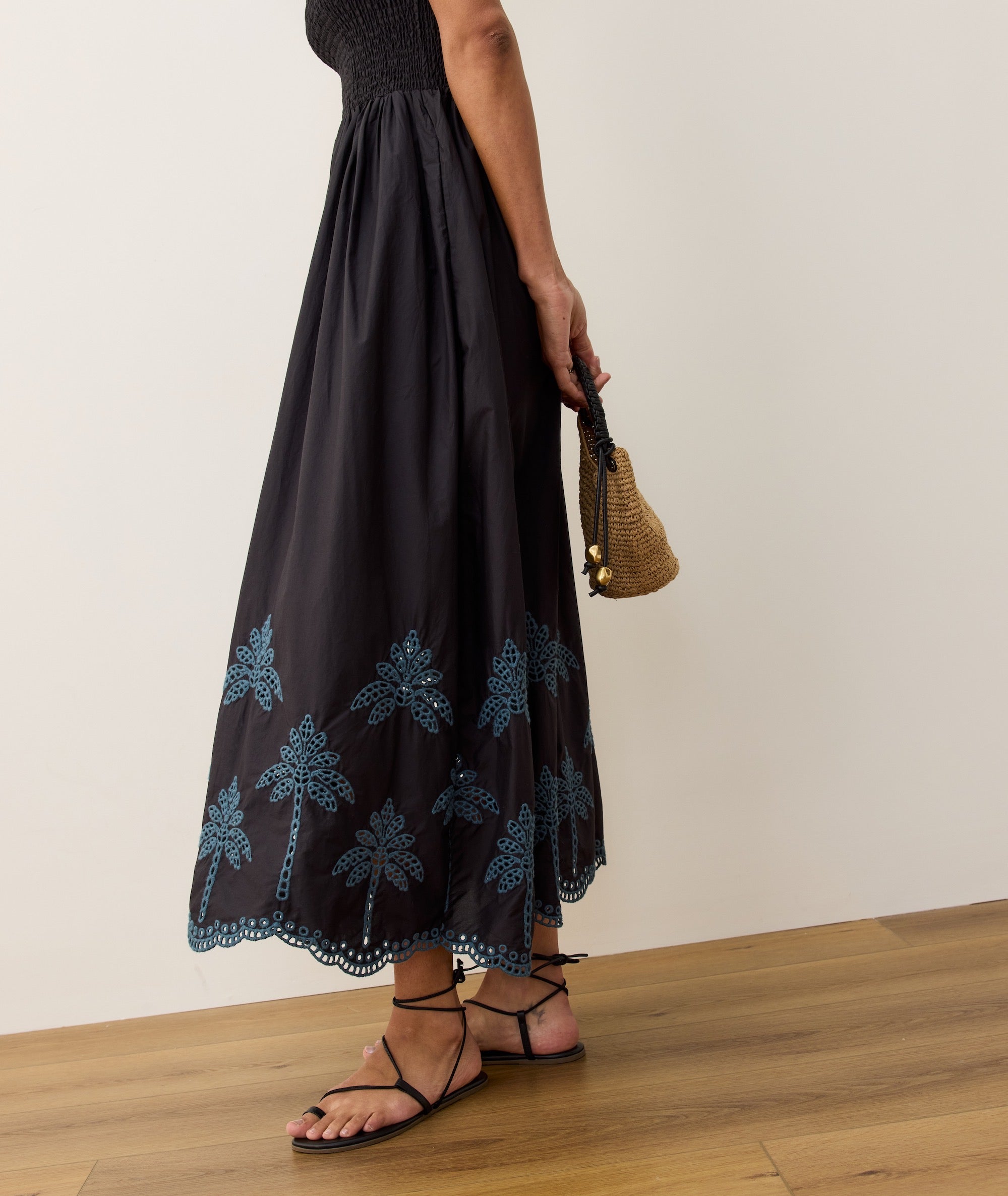 Marine Layer Women's Selene Eyelet Maxi Dress Black/Mediterranea / Extra Large Marine Layer Women's Selene Eyelet Maxi Dress Black/Mediterranea / Extra Large