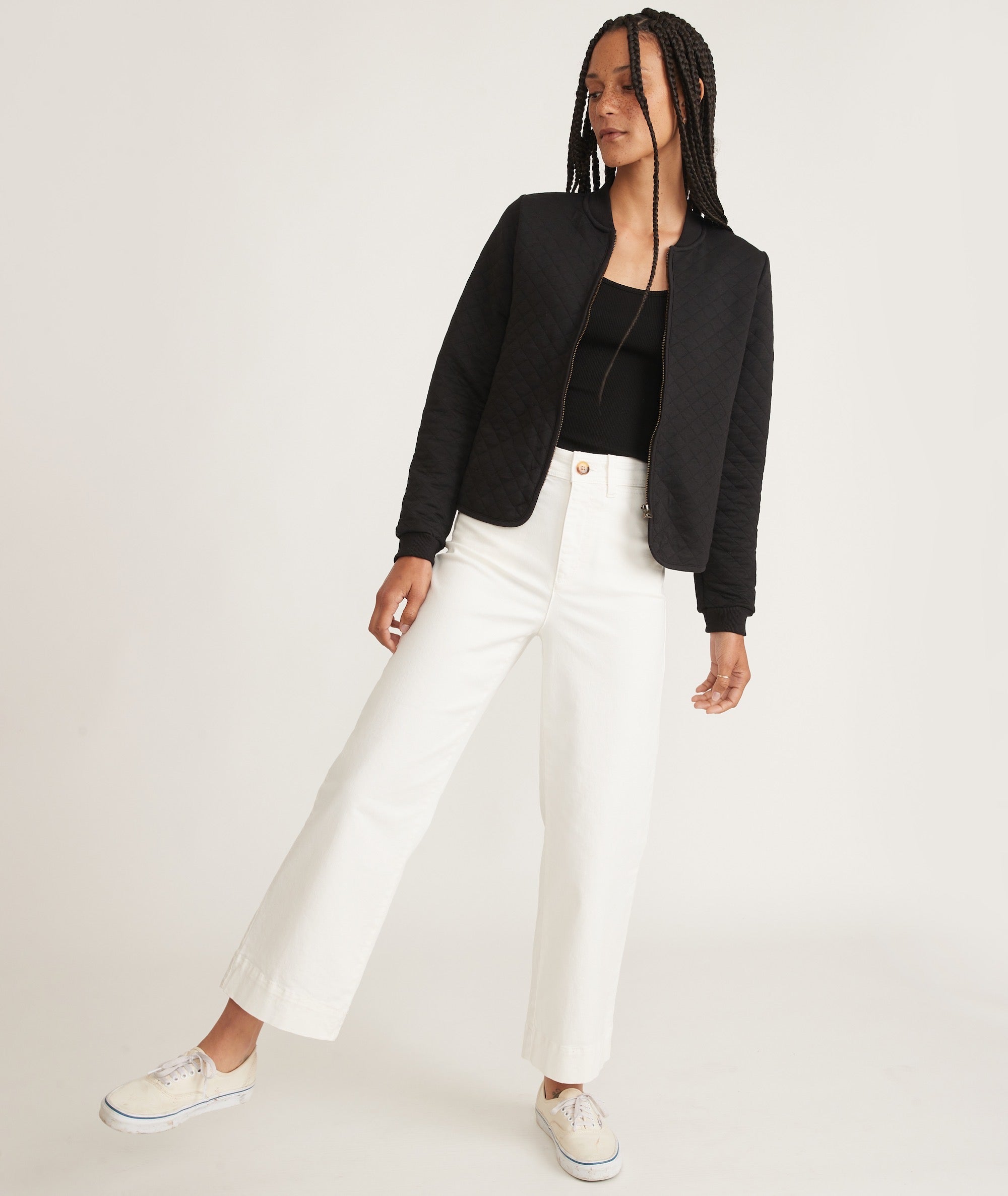 Women's Corbet Quilted Bomber in Black