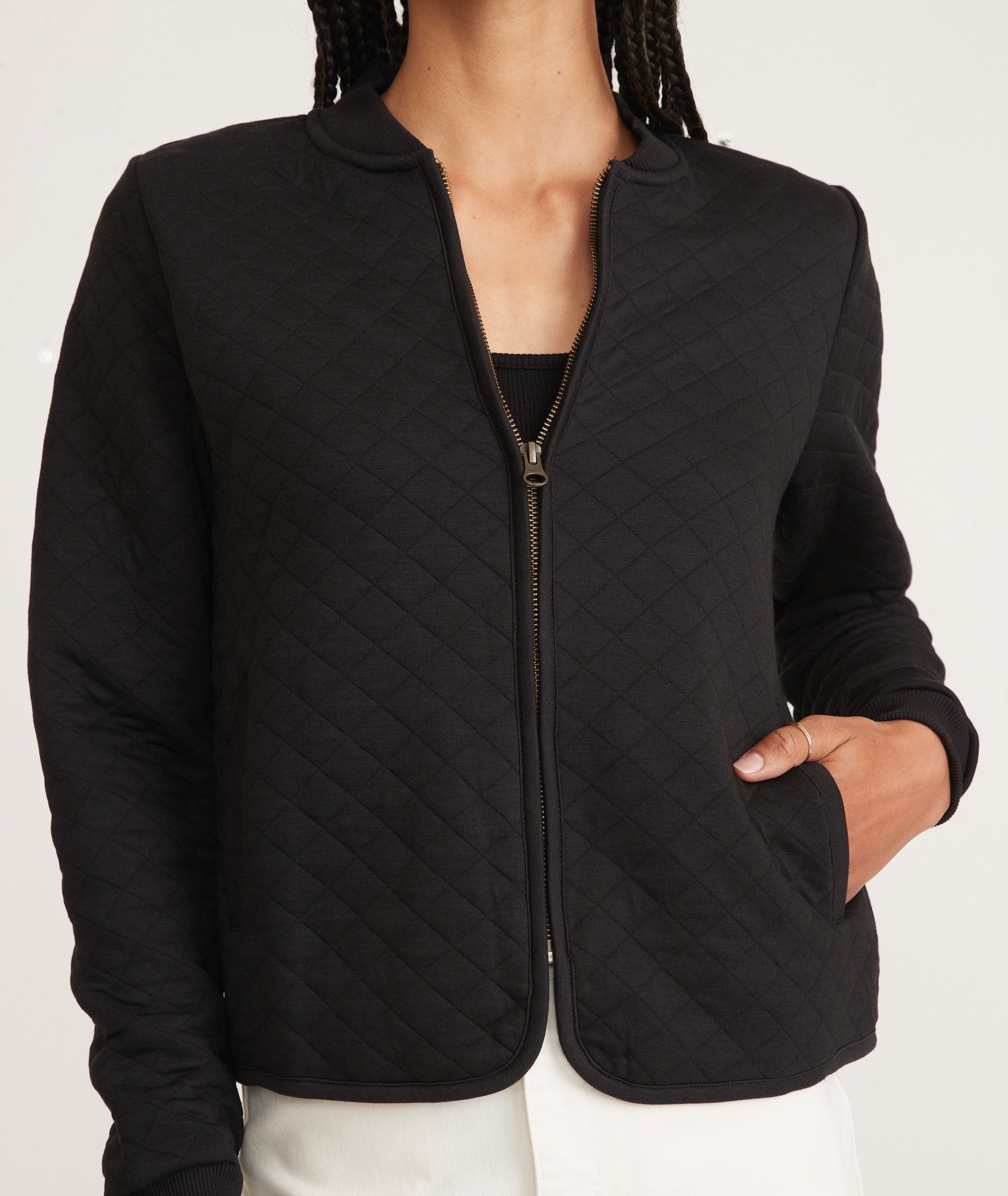 Women's Corbet Quilted Bomber in Black