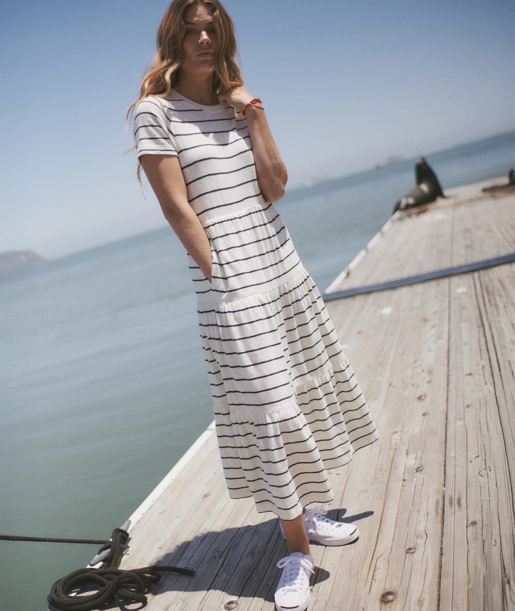 Sadie Vintage Slub Midi Dress