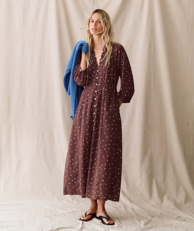 come a long way midi dress Long-Sleeve Crossover Midi Dress in Clipdot Spring Prairie