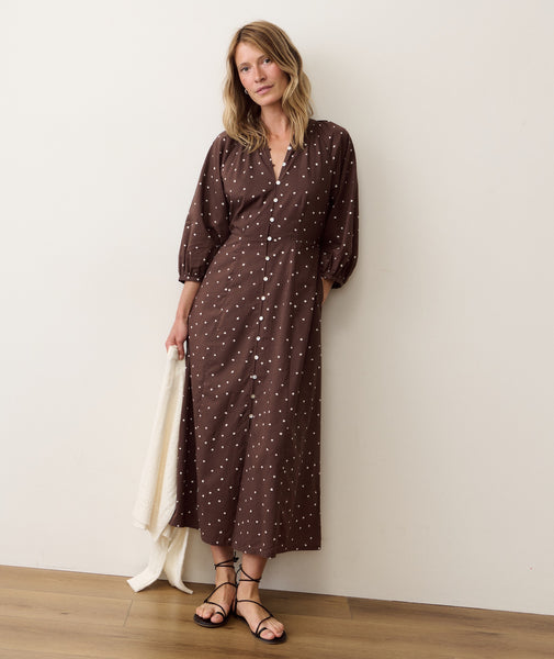 polka dot maxi dress with sleeves Lovella Black Polka Dot Maxi Dress - US 6