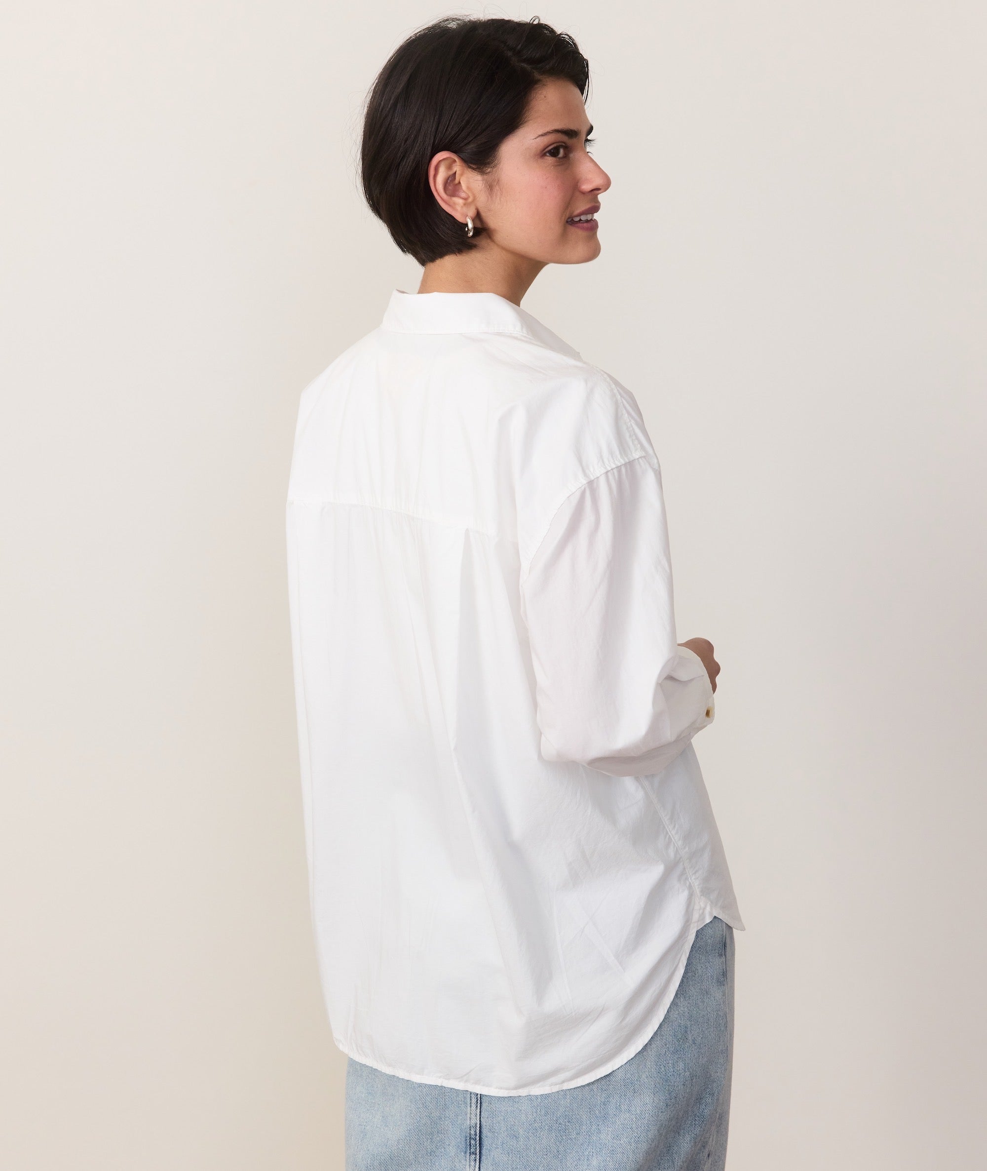 Gracey Oversized Shirt in Cali Poplin – Marine Layer