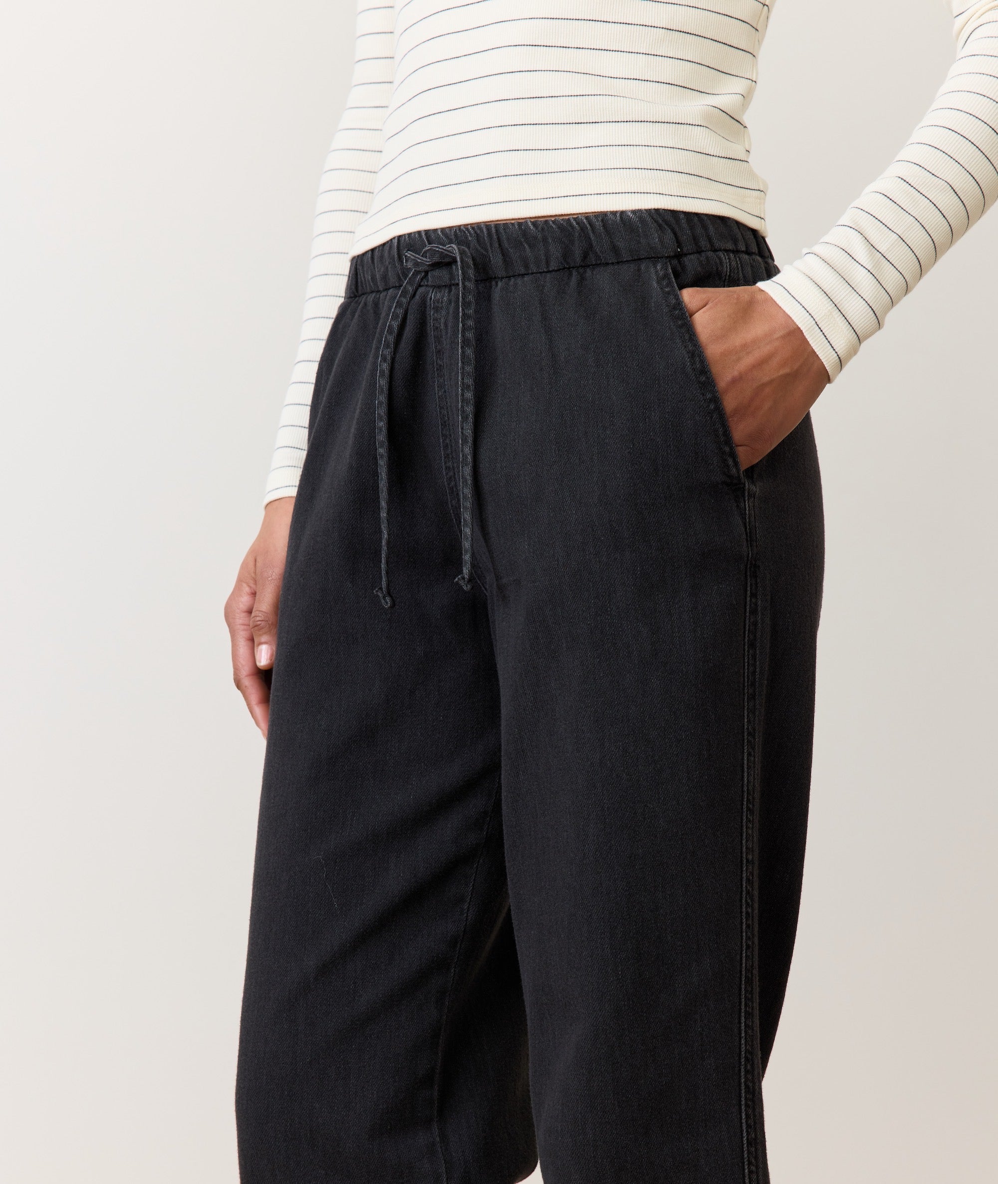 Cropped Drawstring Denim Drawstring Denim Pant – Marine Layer