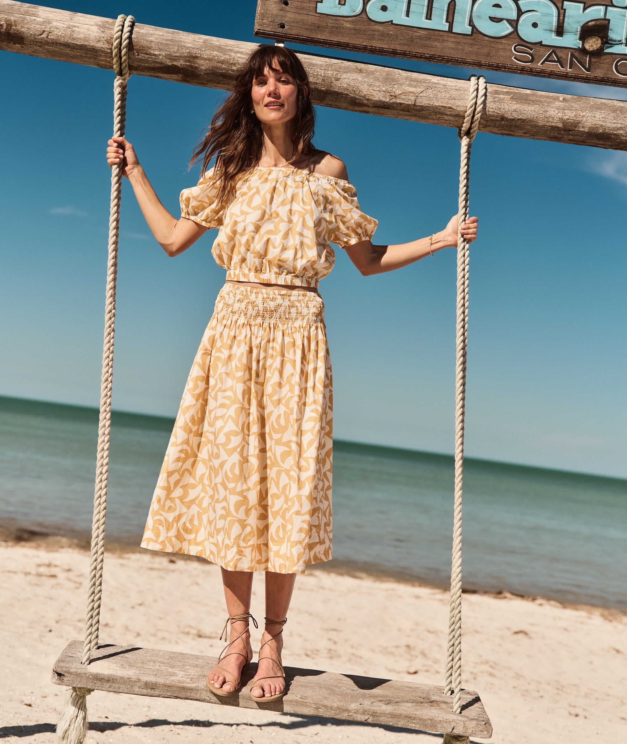 Bea Poplin Midi Skirt