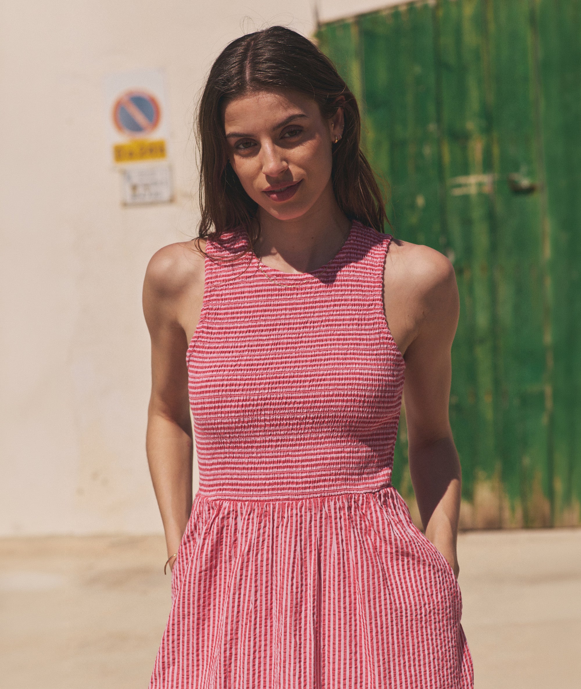 Marine Layer Darcy Seersucker Maxi Dress - Women's Pink Stripe, XS Marine Layer Darcy Seersucker Maxi Dress - Women's Pink Stripe, XS