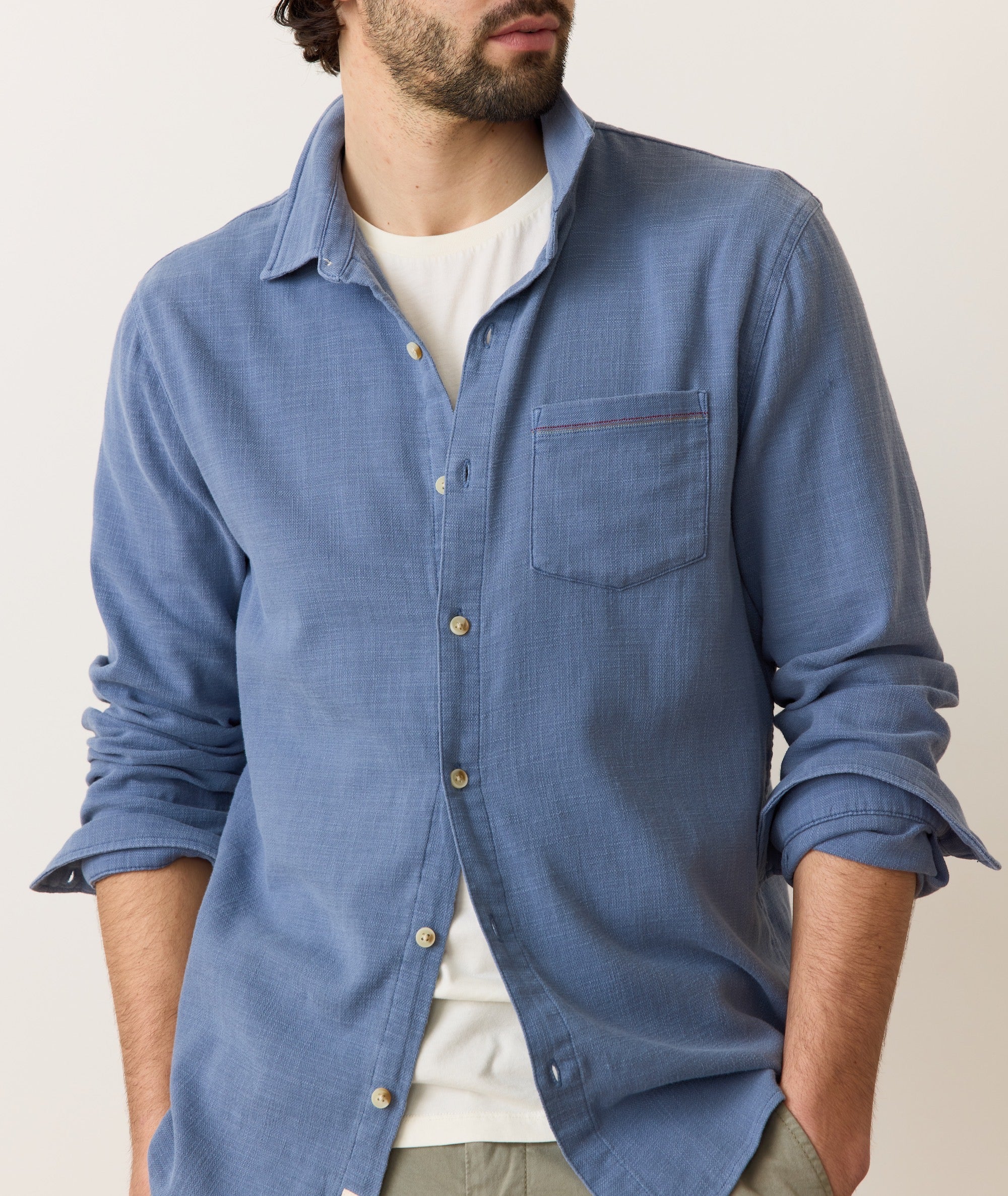 Stretch Selvage Long Sleeve Shirt