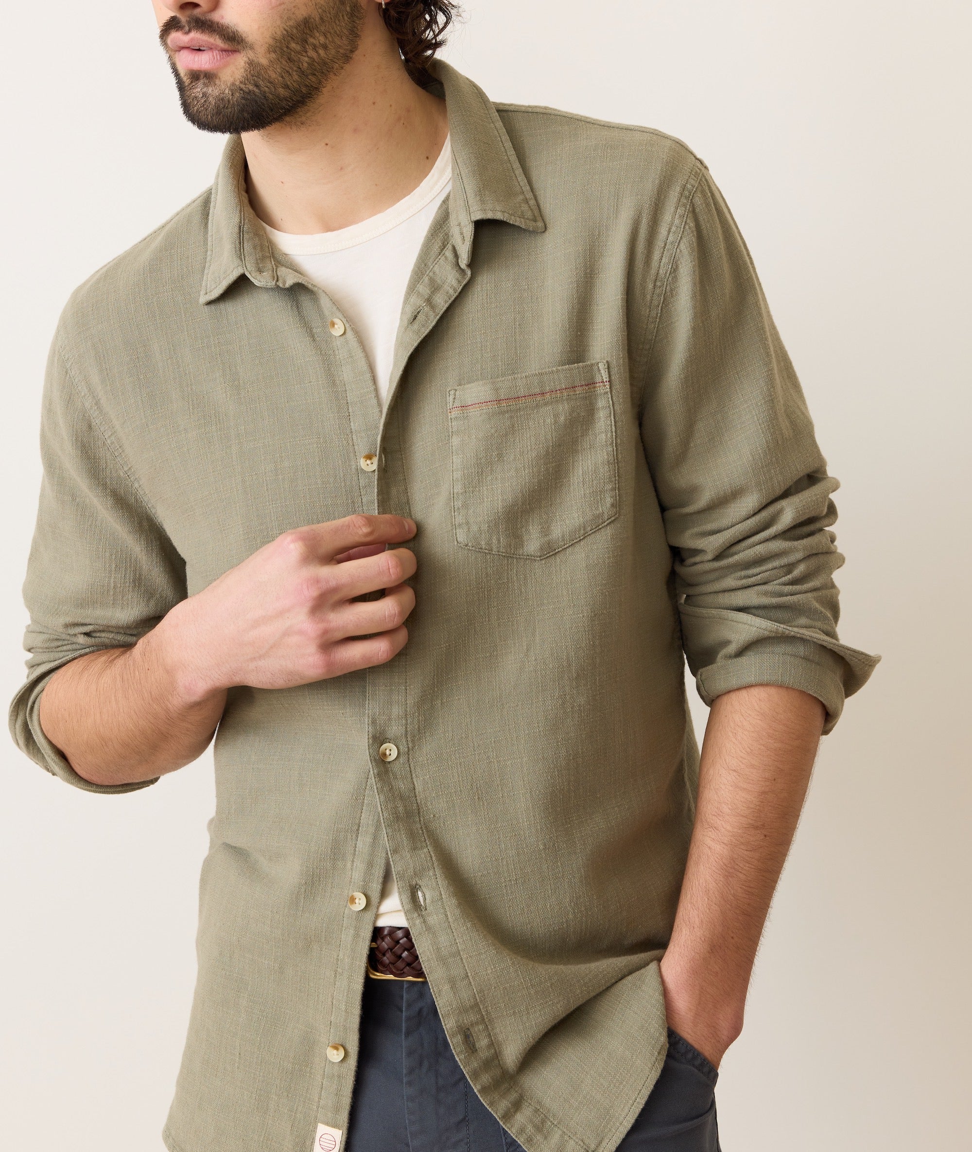 Stretch Selvage Long Sleeve Shirt