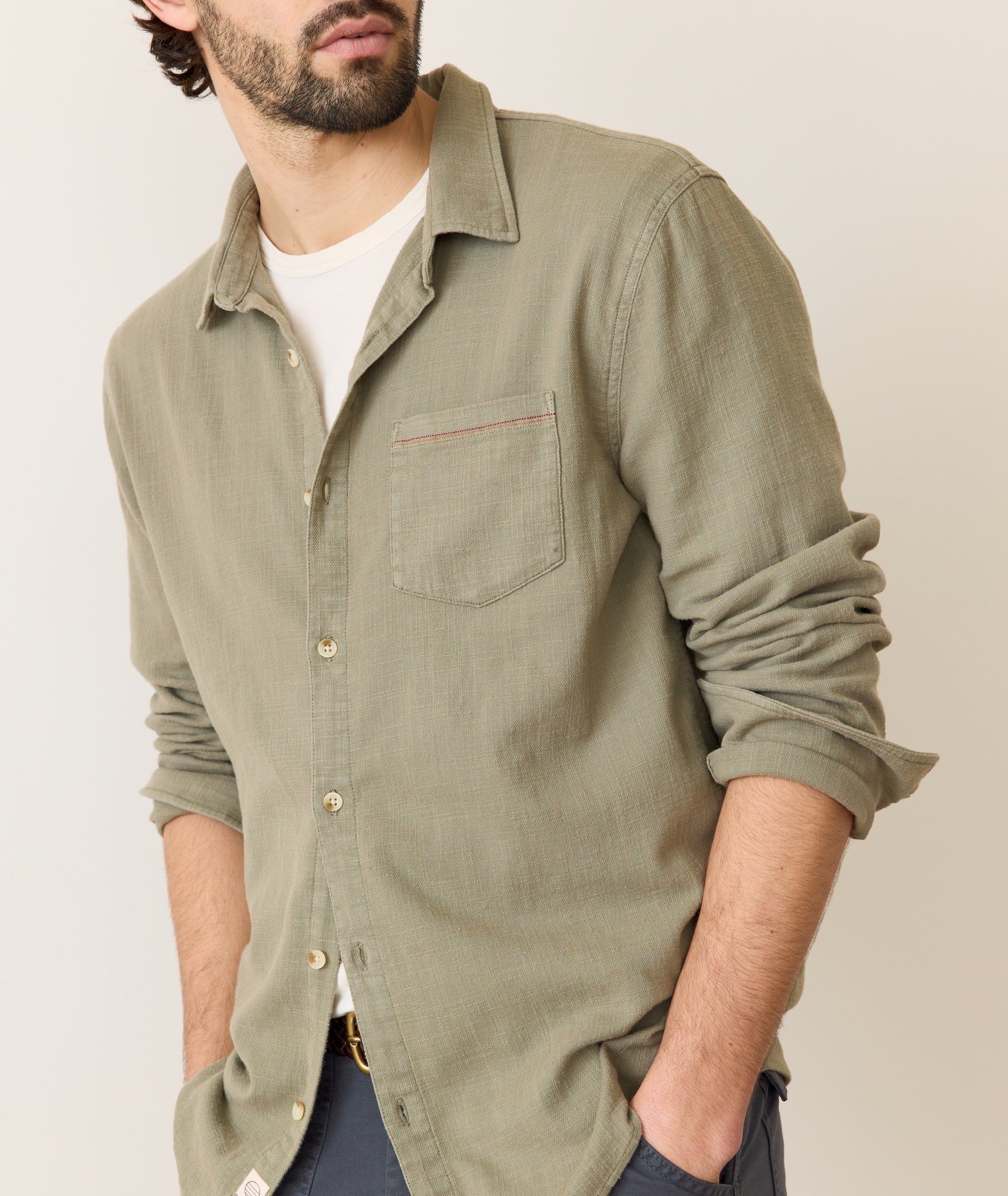 Stretch Selvage Long Sleeve Shirt