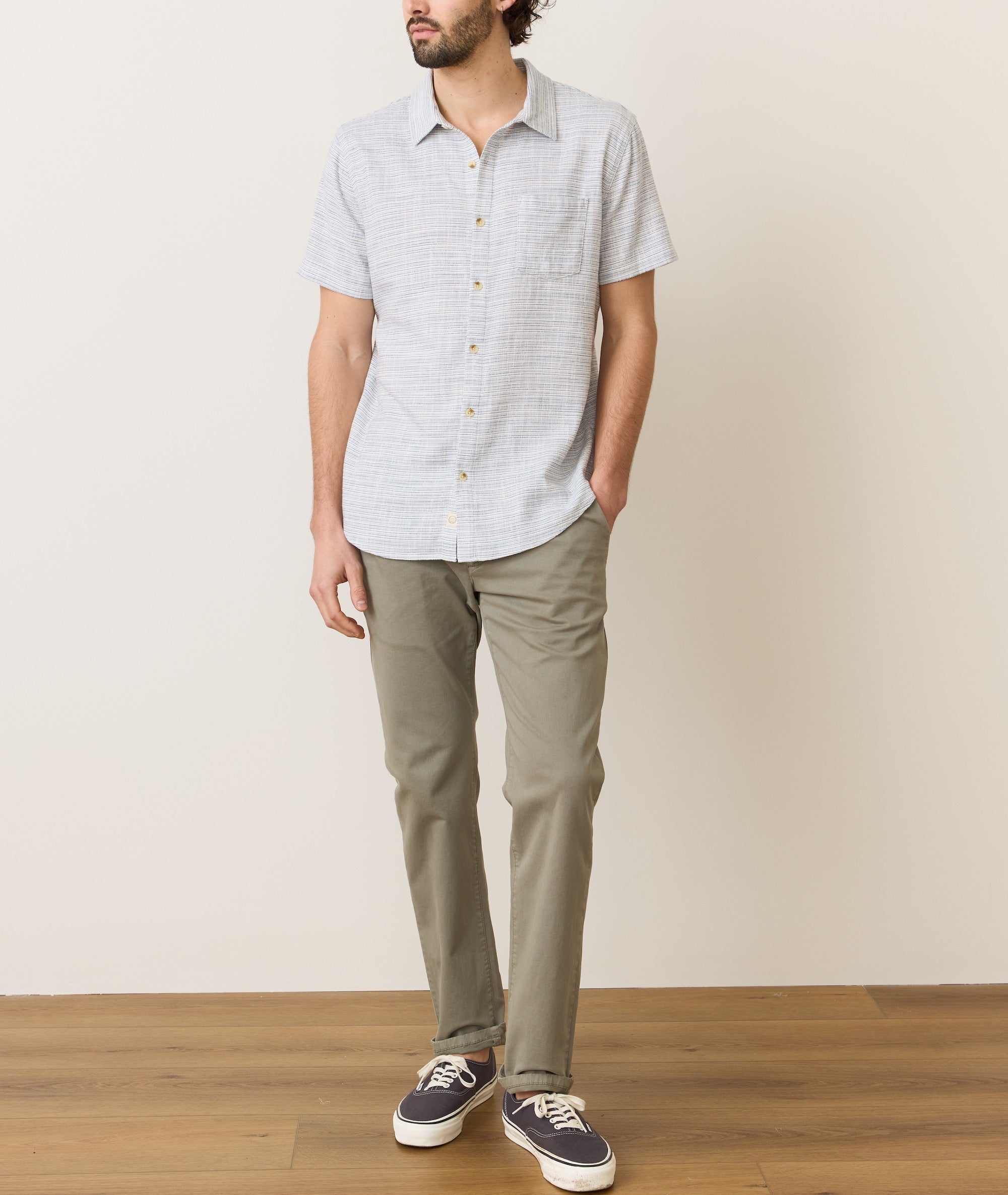 Stretch Selvage Short Sleeve Shirt