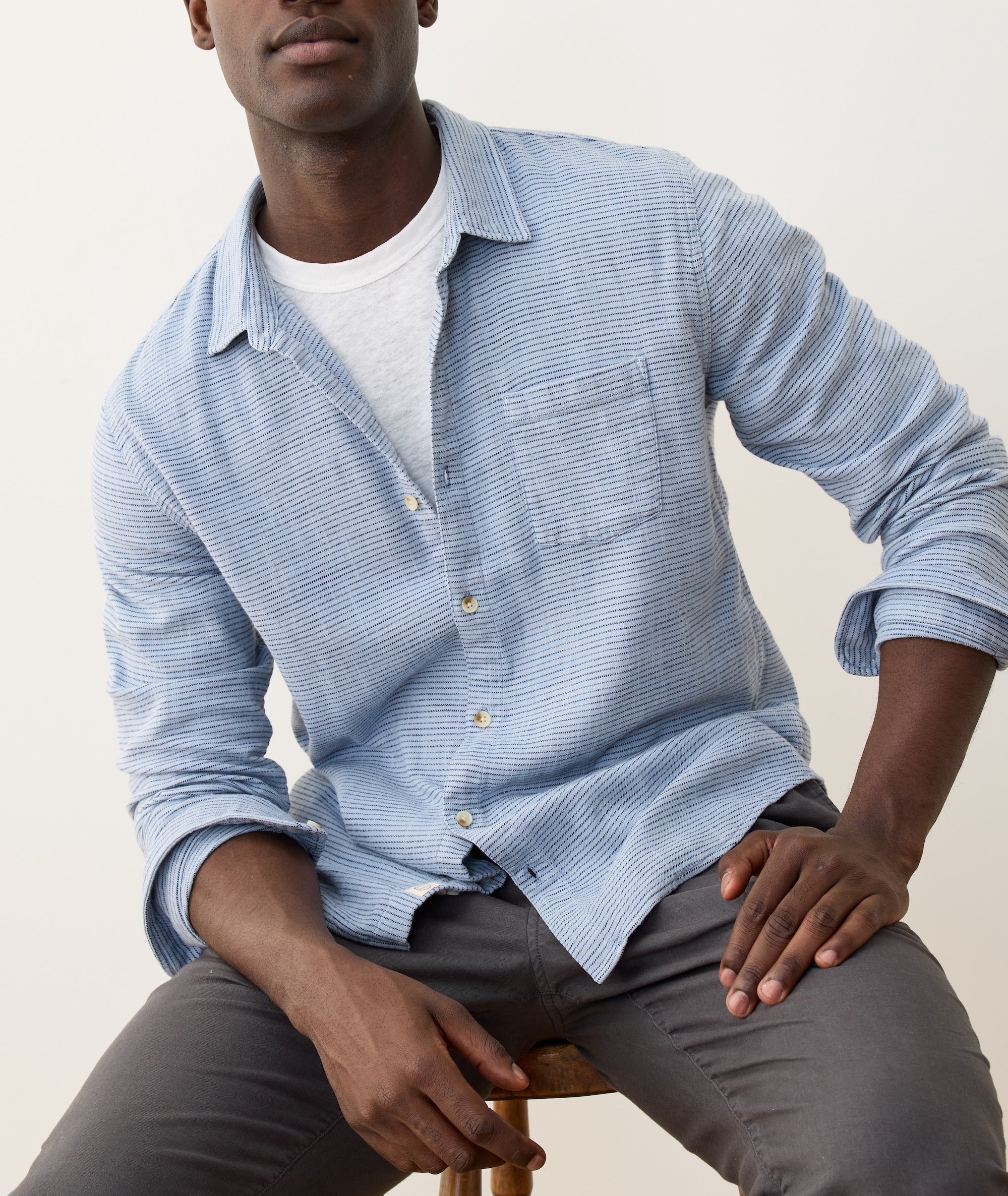 Stretch Selvage Long Sleeve Shirt