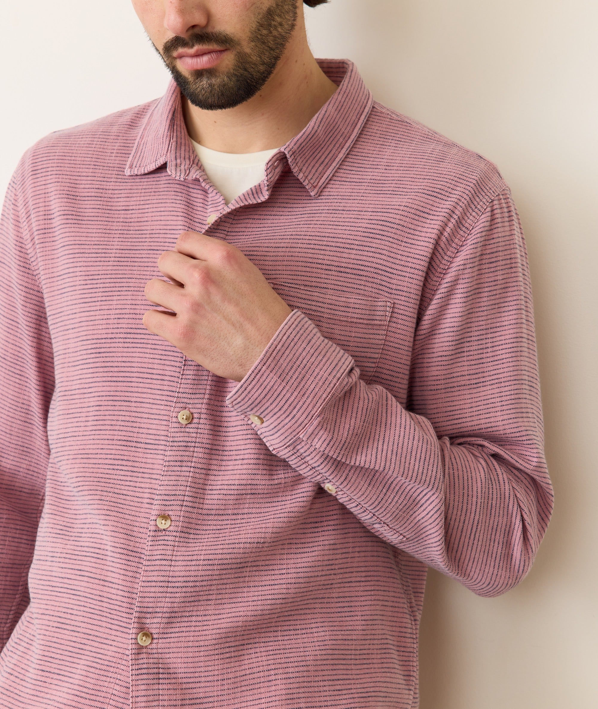 Stretch Selvage Long Sleeve Shirt