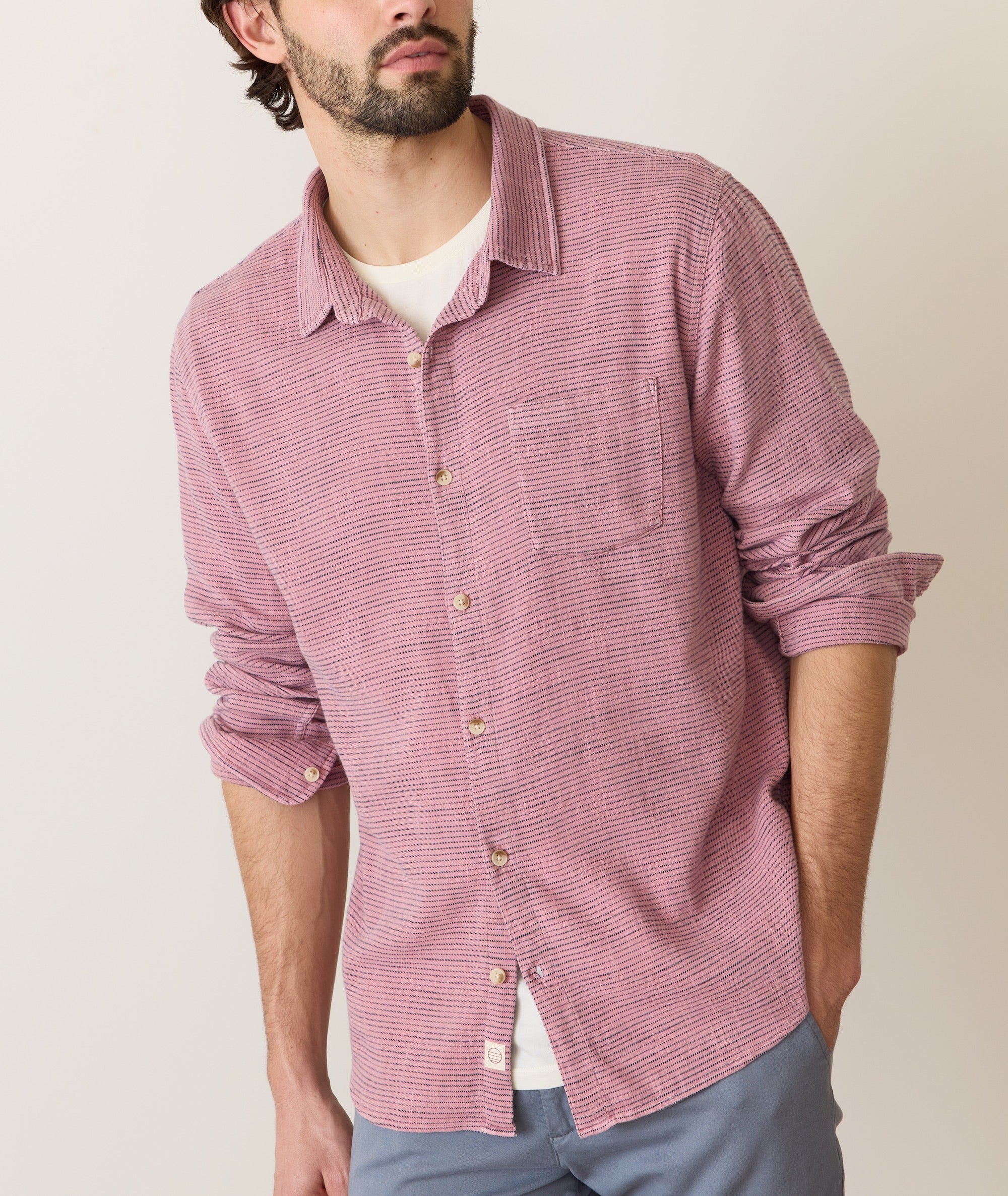 Stretch Selvage Long Sleeve Shirt