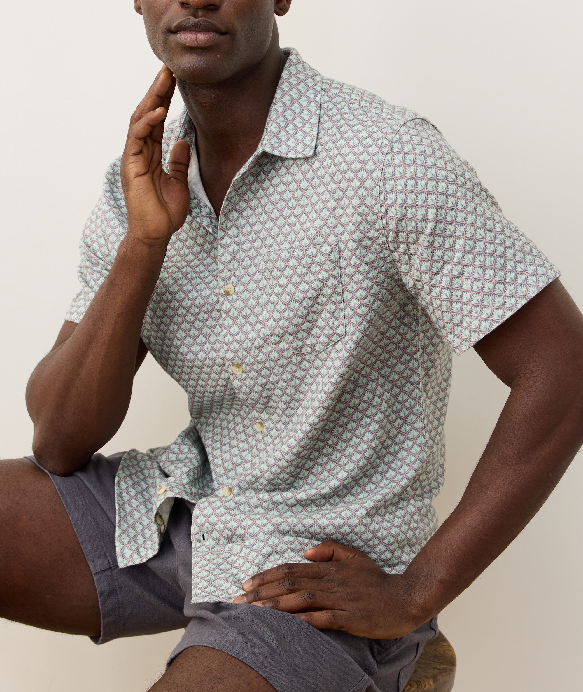 Stretch Selvage Short Sleeve Shirt