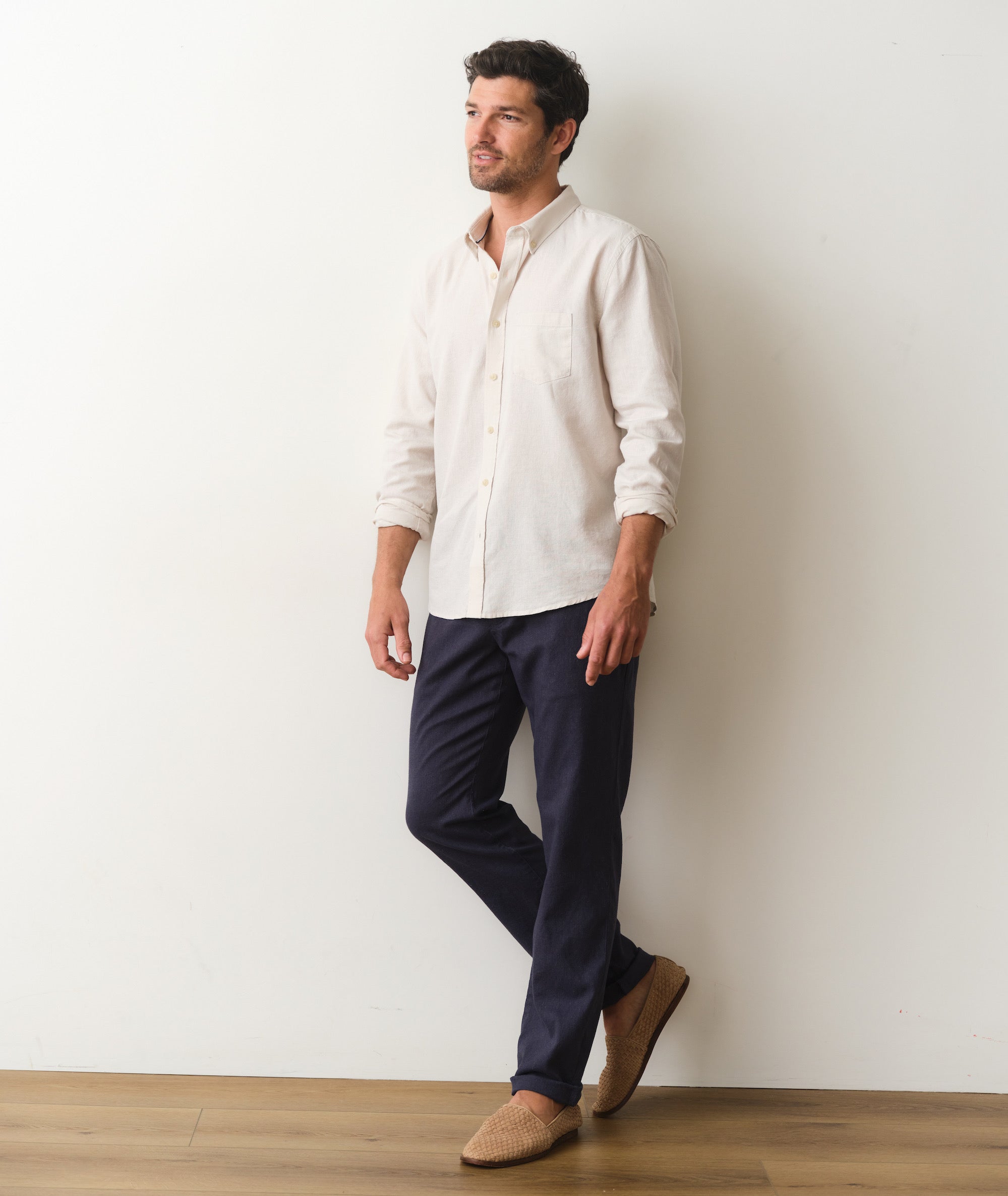 Marine Layer Men's Better Than Linen Shirt - Tan/Beige - Size S - Flax Marine Layer Men's Better Than Linen Shirt - Tan/Beige - Size S - Flax