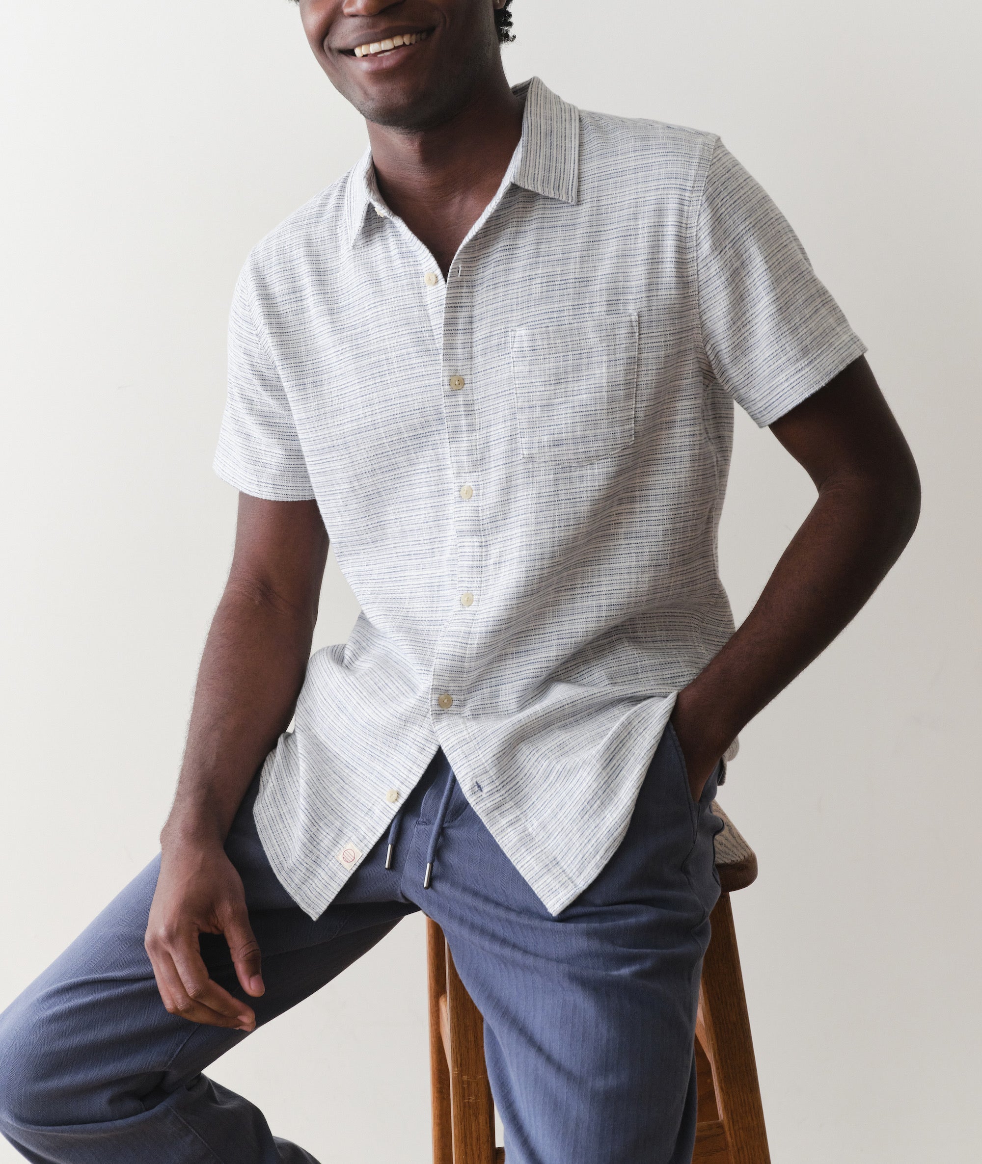 Stretch Selvage Short Sleeve Shirt