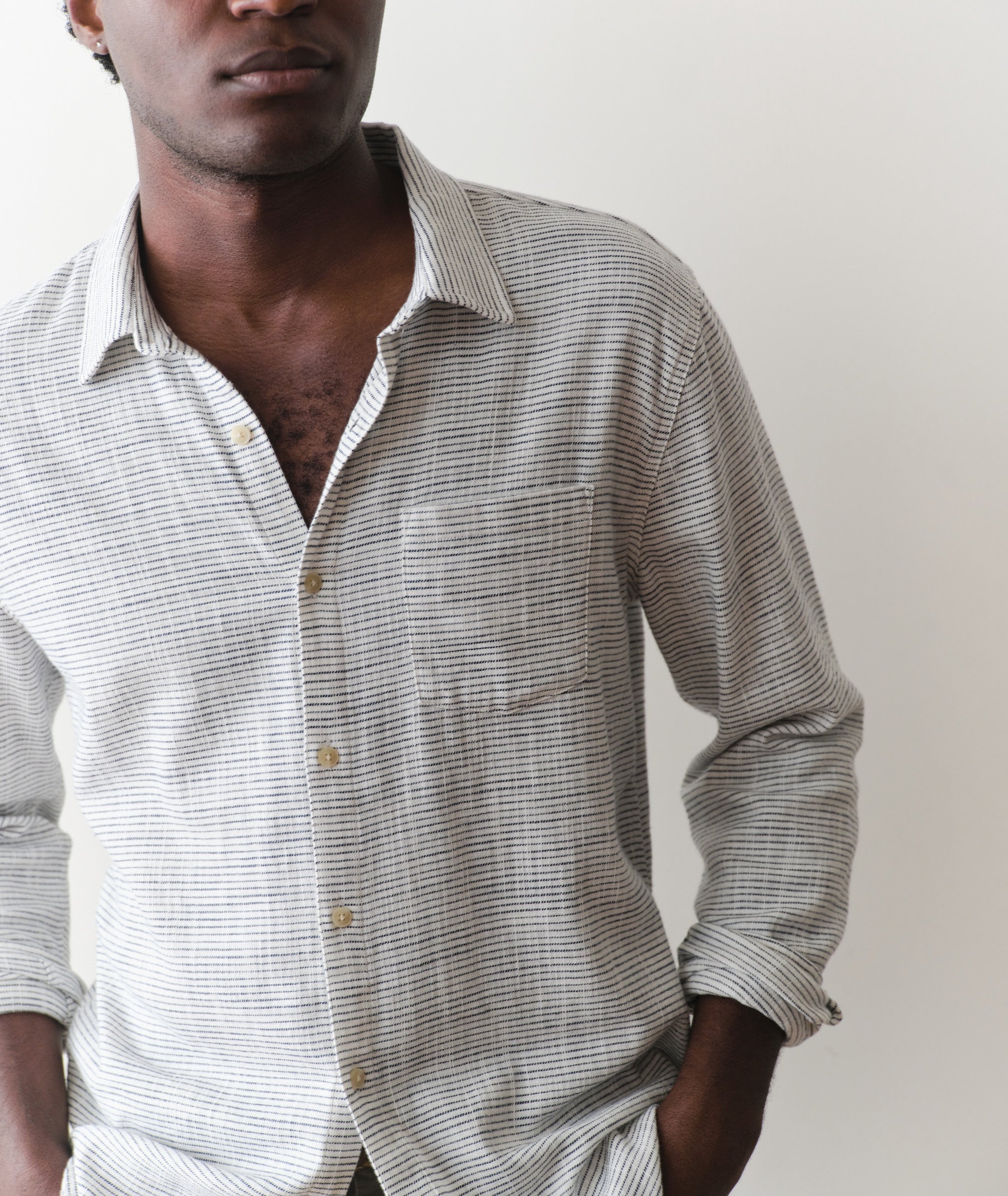 Stretch Selvage Long Sleeve Shirt