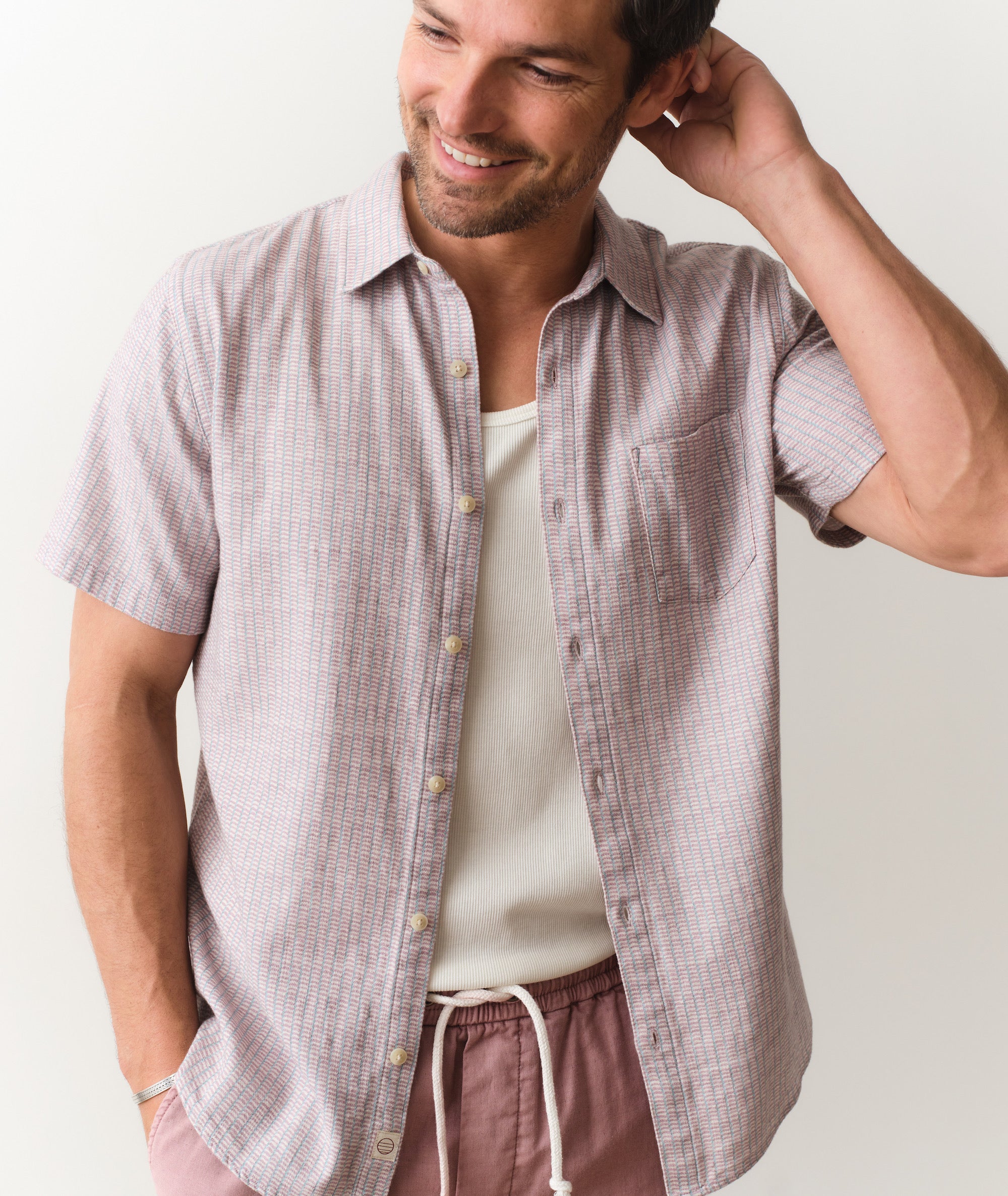 Stretch Selvage Short Sleeve Shirt
