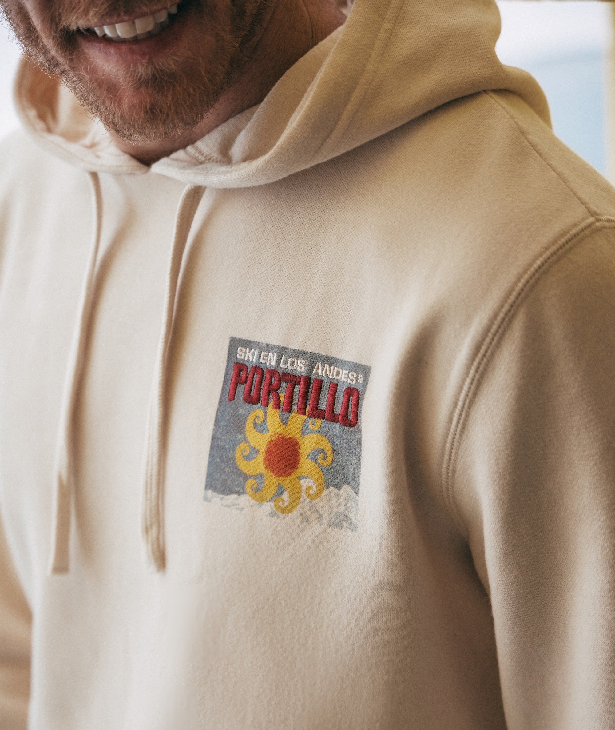 Beige top graphic hoodie