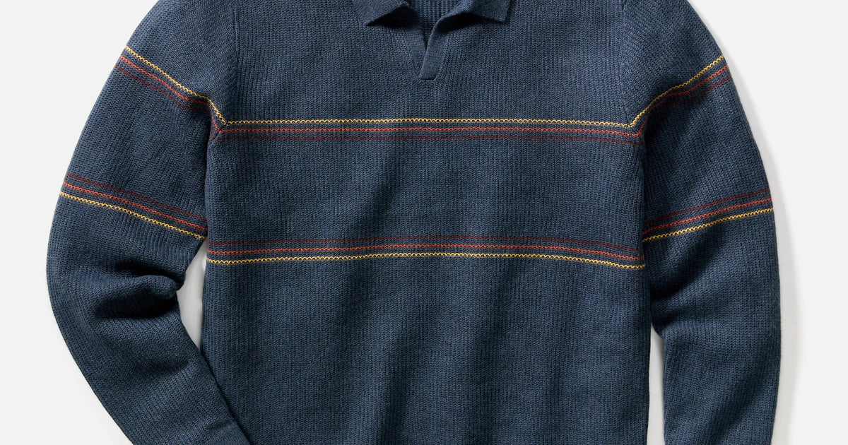 Liam Long Sleeve Sweater Polo – Marine Layer