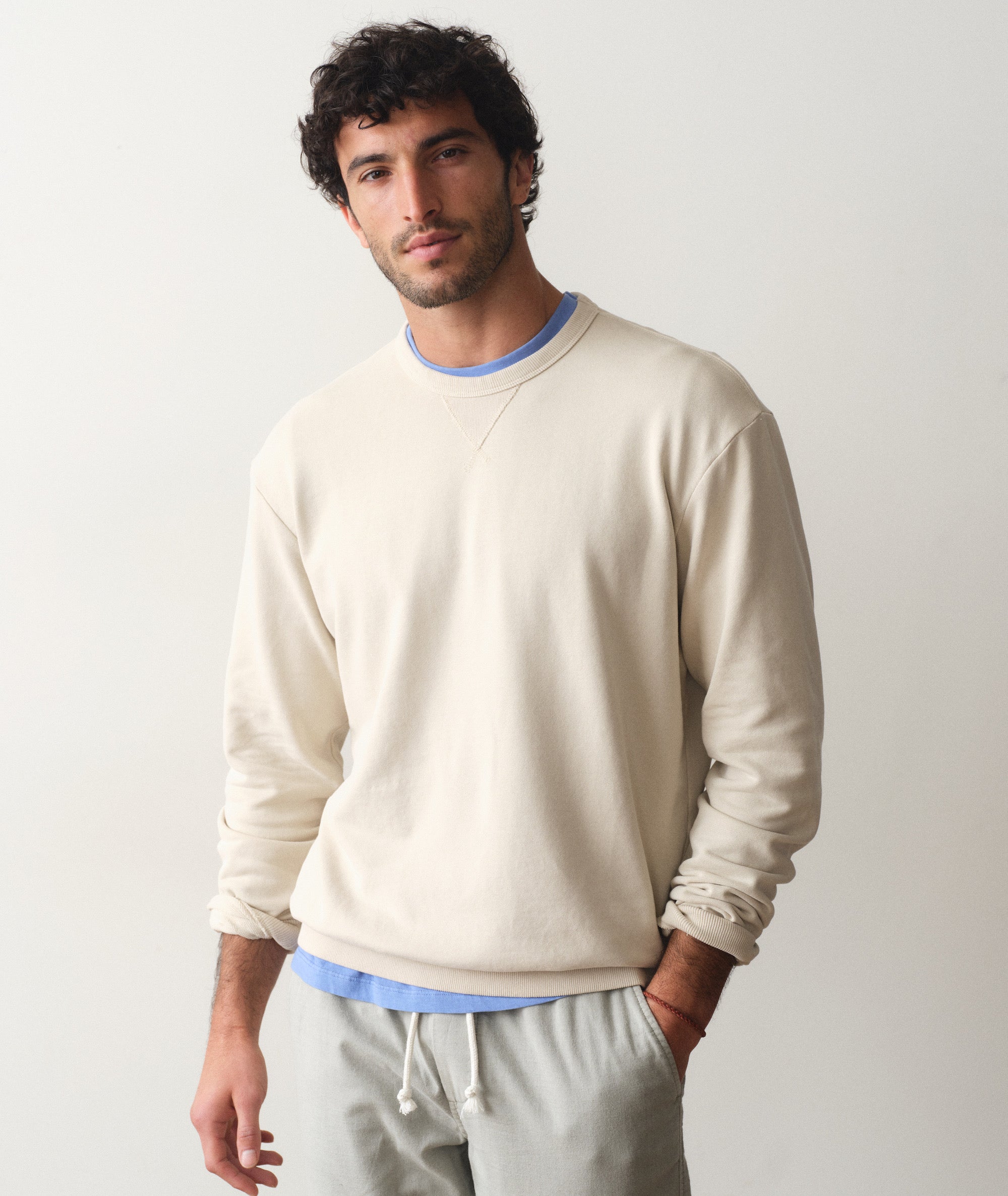 Men's Cloud 9 Fleece Relaxed Crewneck in Whitecap