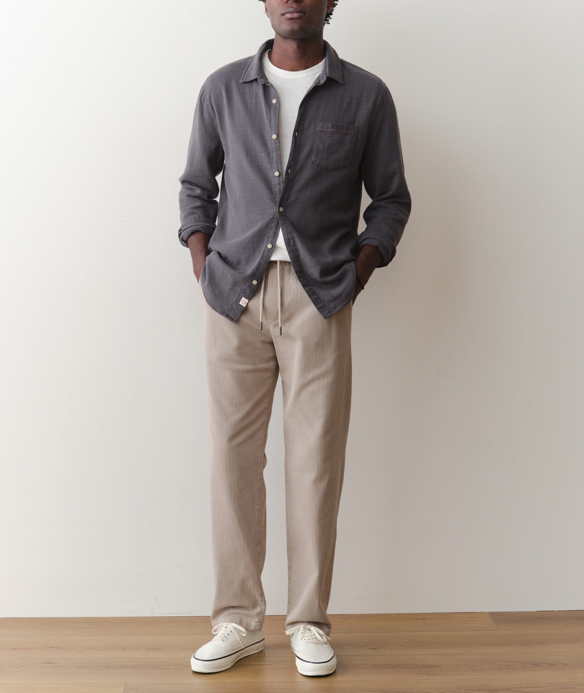 Men's Saturday Herringbone Pants | Taupe | M-30 by Marine Layer Men's Saturday Herringbone Pants | Taupe | M-30 by Marine Layer