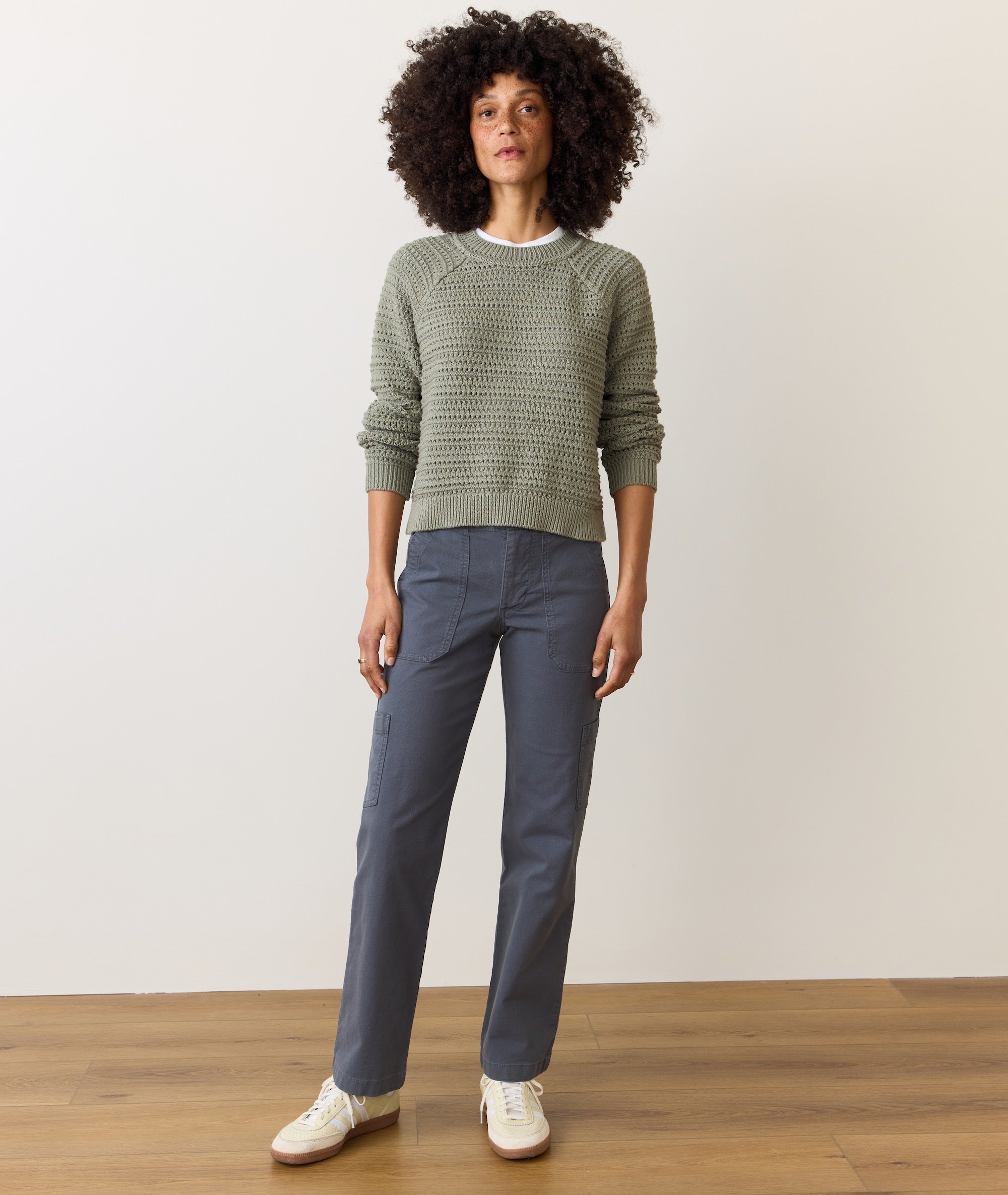 ARIA PLEAT-DETAIL PANTS (DARK GREY)